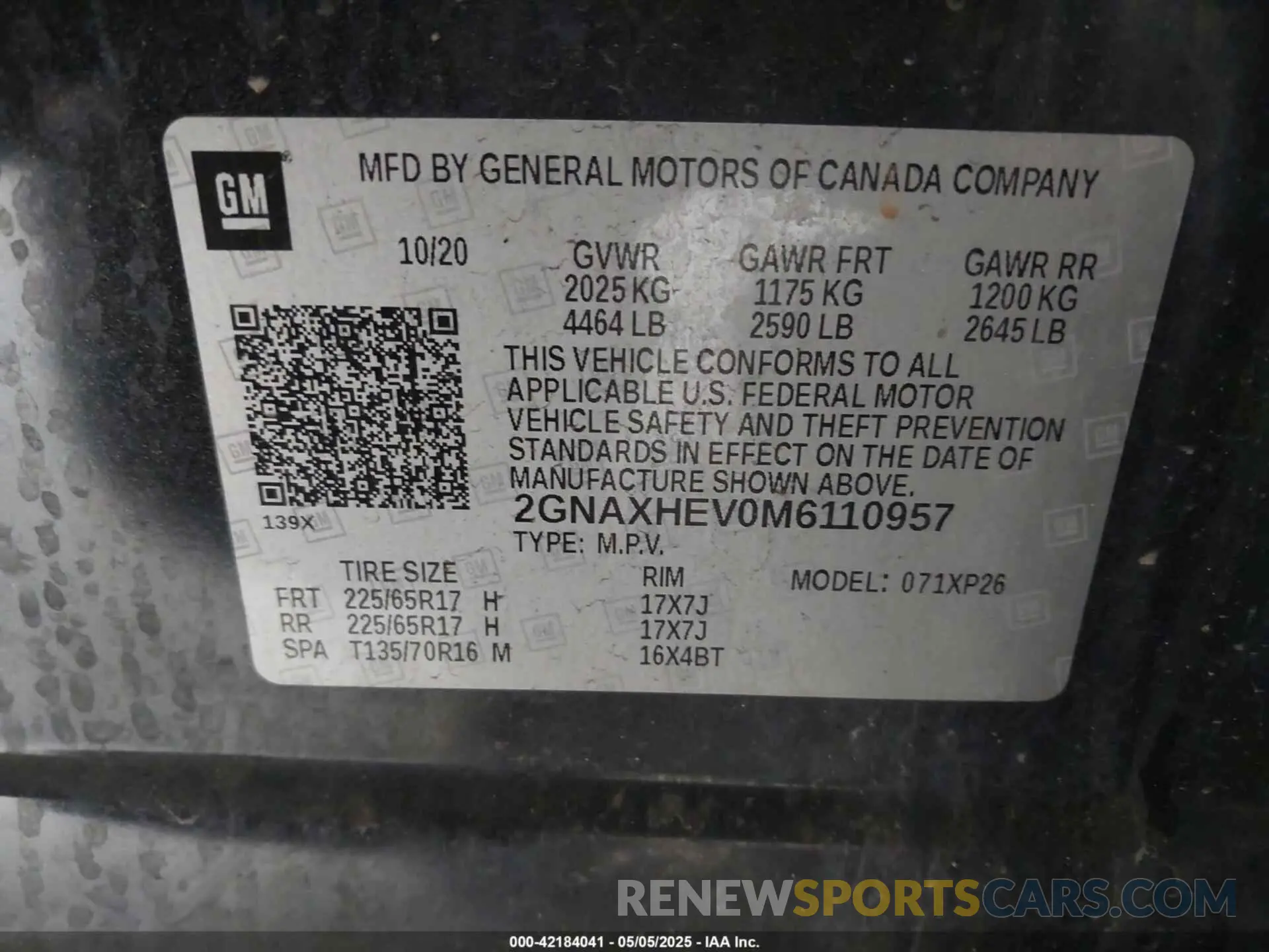 9 Фотография поврежденного автомобиля 2GNAXHEV0M6110957 CHEVROLET EQUINOX 2021