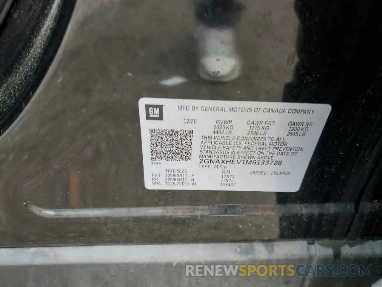13 Фотография поврежденного автомобиля 2GNAXHEV1M6133728 CHEVROLET EQUINOX 2021