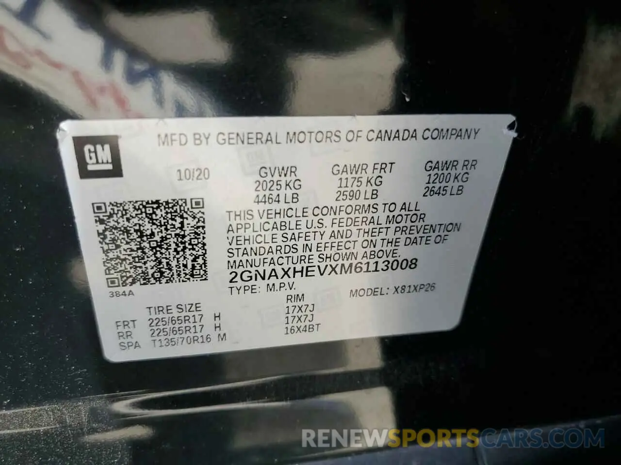 13 Photograph of a damaged car 2GNAXHEVXM6113008 CHEVROLET EQUINOX 2021