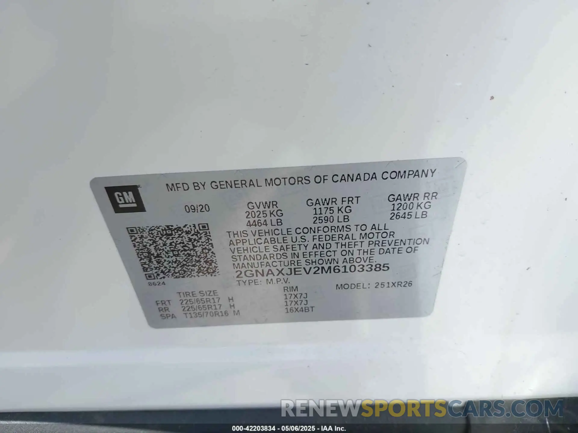 9 Photograph of a damaged car 2GNAXJEV2M6103385 CHEVROLET EQUINOX 2021