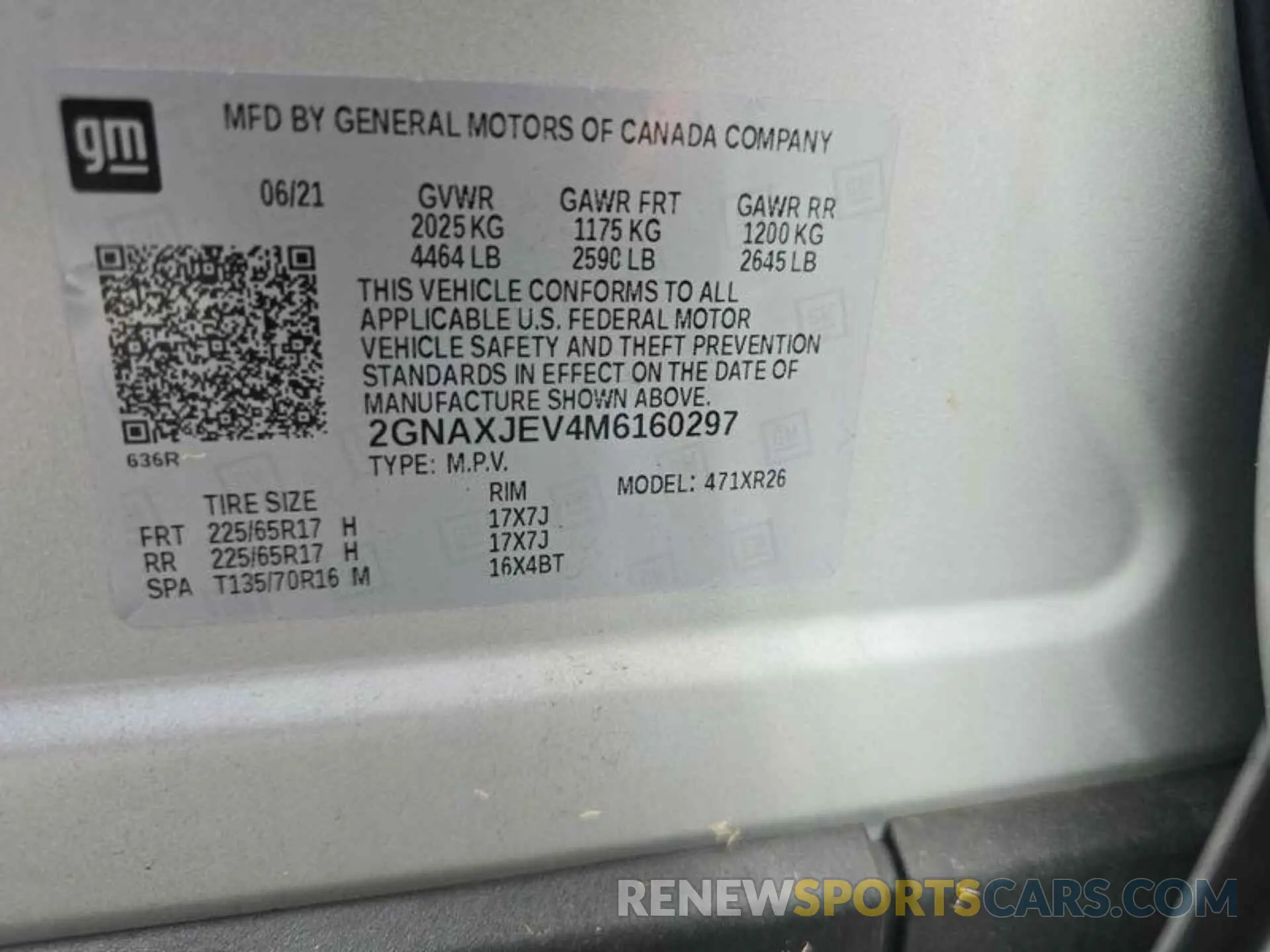 4 Photograph of a damaged car 2GNAXJEV4M6160297 CHEVROLET EQUINOX 2021