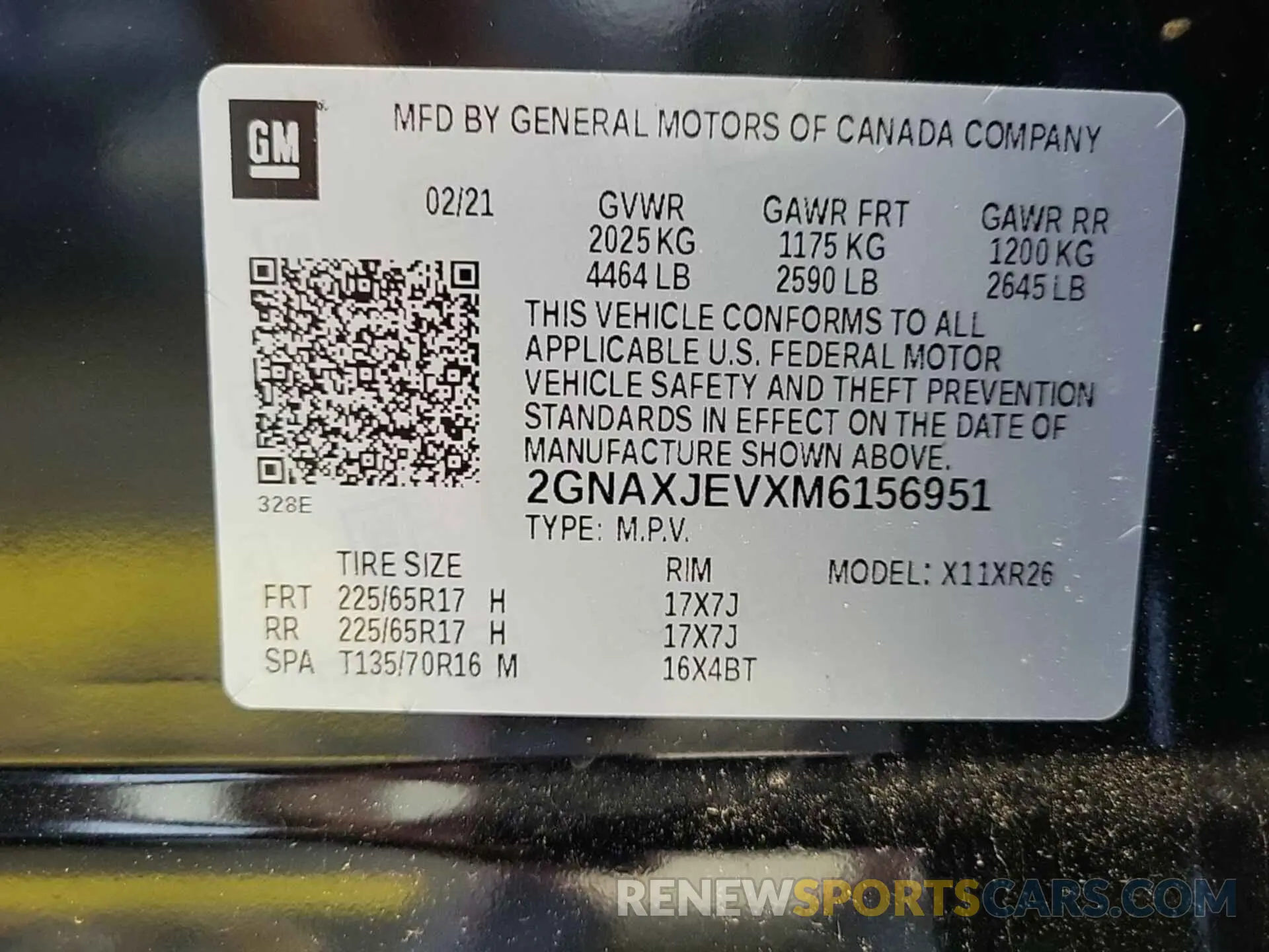 17 Photograph of a damaged car 2GNAXJEVXM6156951 CHEVROLET EQUINOX 2021