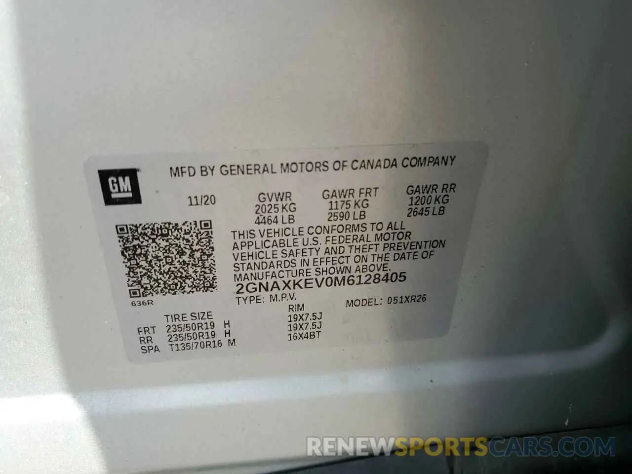 14 Фотография поврежденного автомобиля 2GNAXKEV0M6128405 CHEVROLET EQUINOX 2021