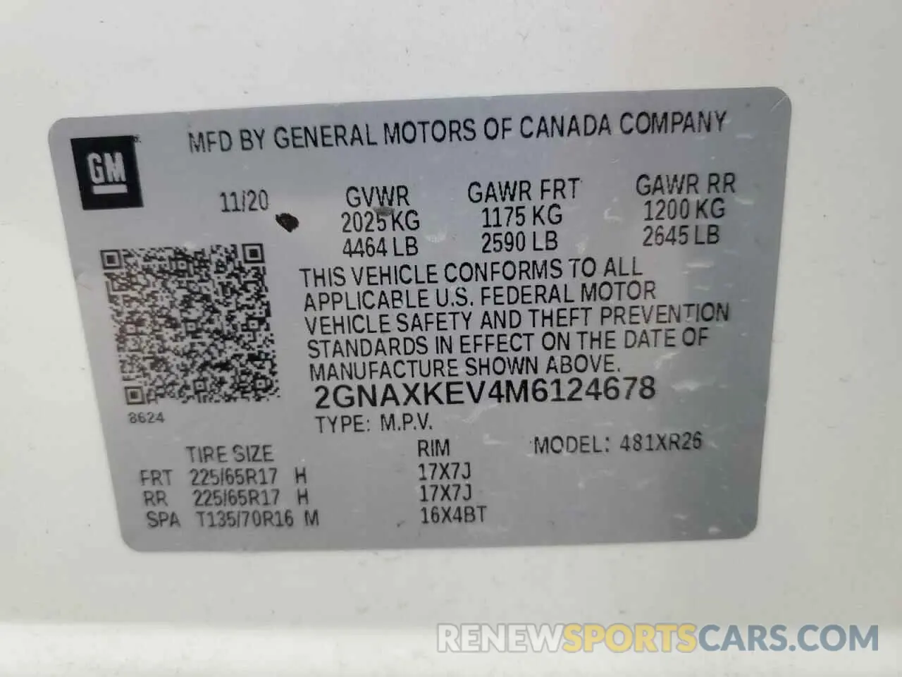 13 Фотография поврежденного автомобиля 2GNAXKEV4M6124678 CHEVROLET EQUINOX 2021