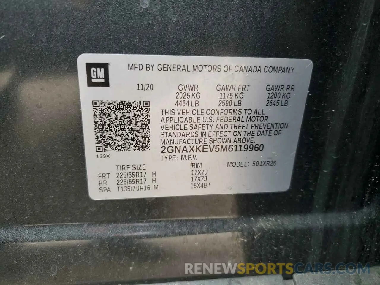 14 Photograph of a damaged car 2GNAXKEV5M6119960 CHEVROLET EQUINOX 2021