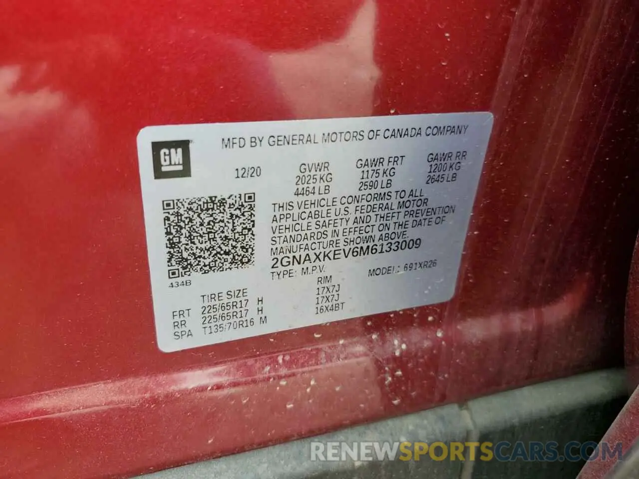 16 Photograph of a damaged car 2GNAXKEV6M6133009 CHEVROLET EQUINOX 2021