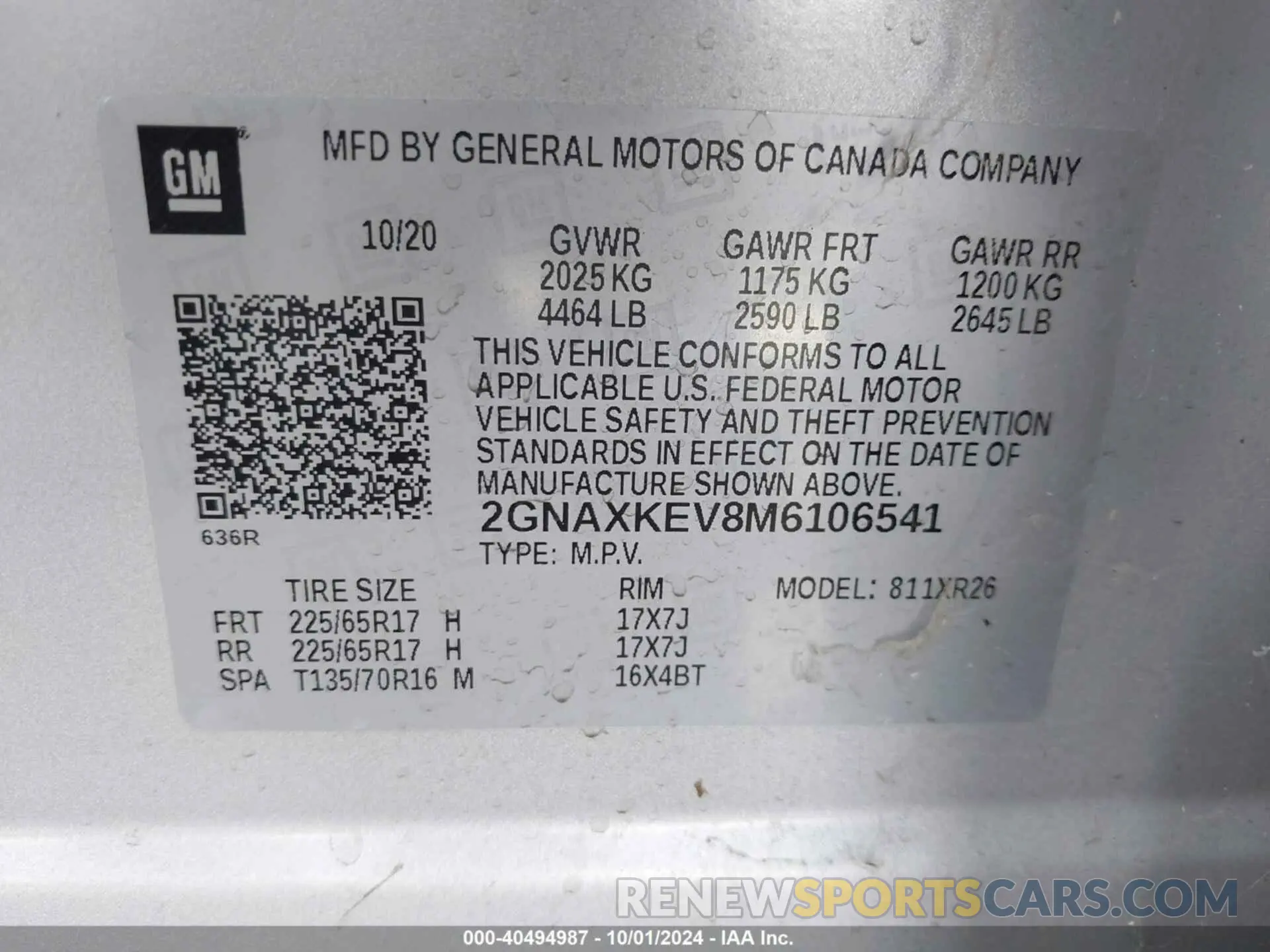 9 Фотография поврежденного автомобиля 2GNAXKEV8M6106541 CHEVROLET EQUINOX 2021