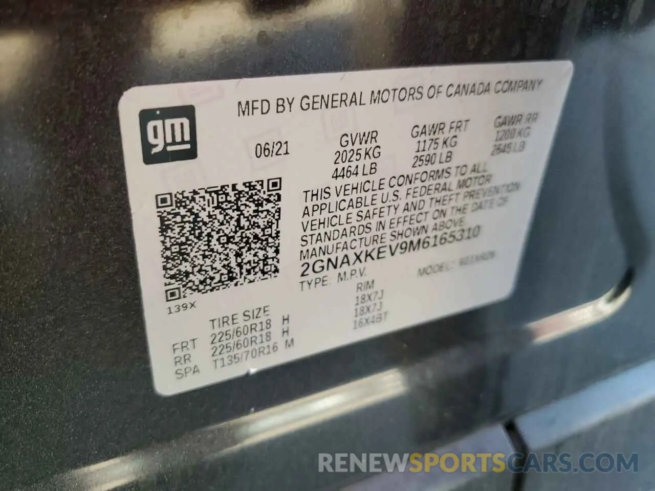15 Photograph of a damaged car 2GNAXKEV9M6165310 CHEVROLET EQUINOX 2021