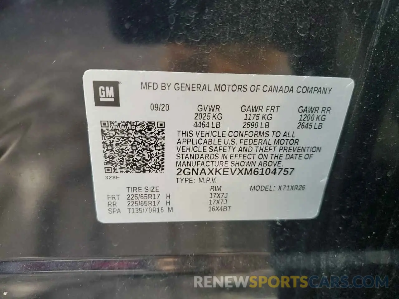 13 Photograph of a damaged car 2GNAXKEVXM6104757 CHEVROLET EQUINOX 2021