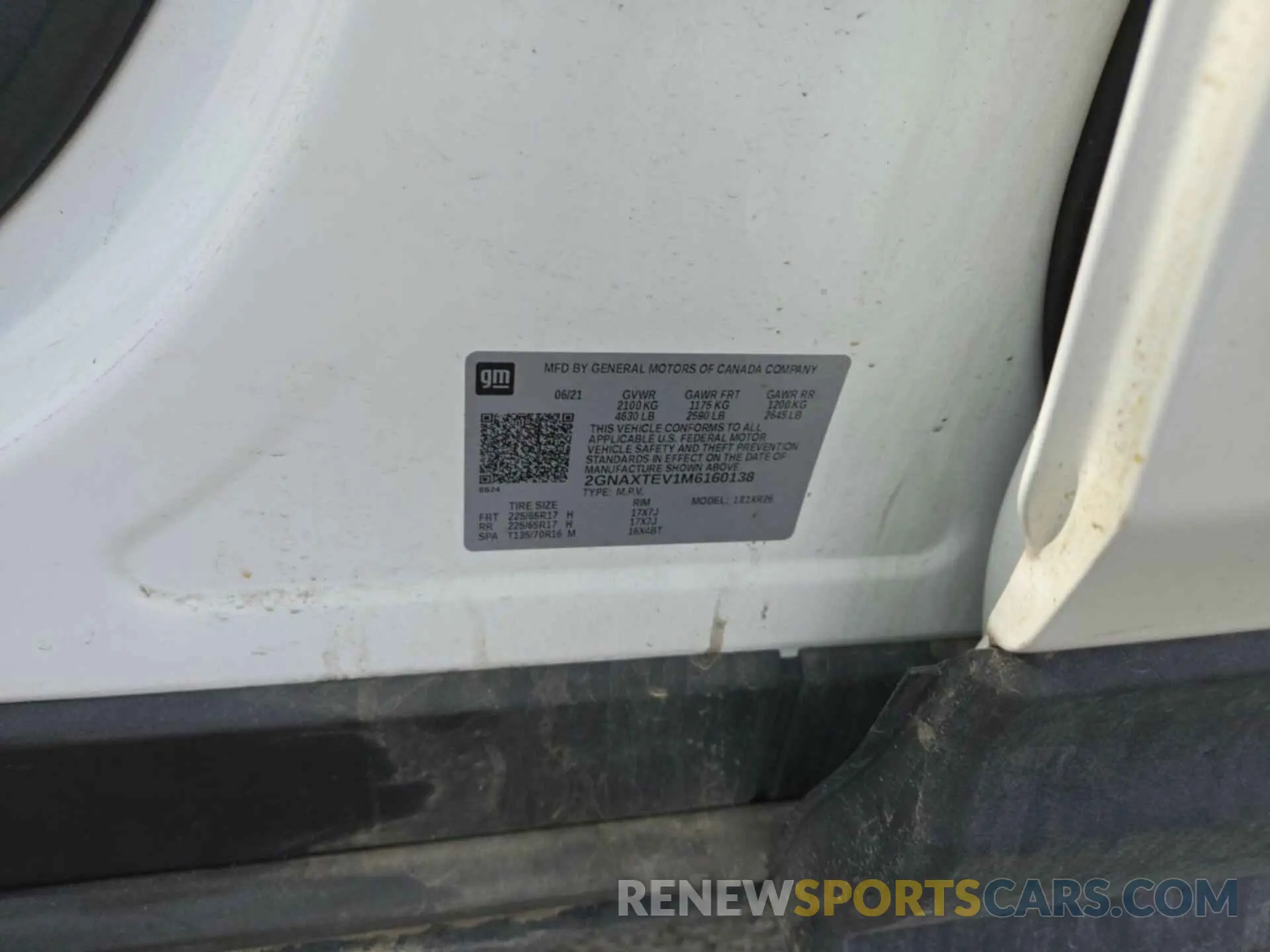 13 Photograph of a damaged car 2GNAXTEV1M6160138 CHEVROLET EQUINOX 2021