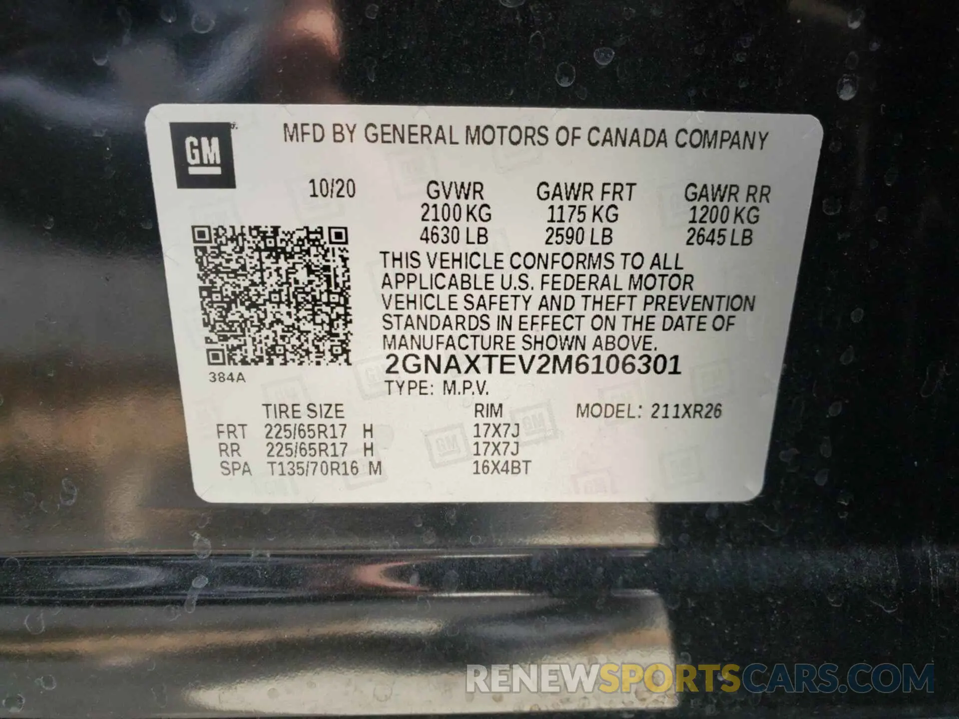 11 Фотография поврежденного автомобиля 2GNAXTEV2M6106301 CHEVROLET EQUINOX 2021