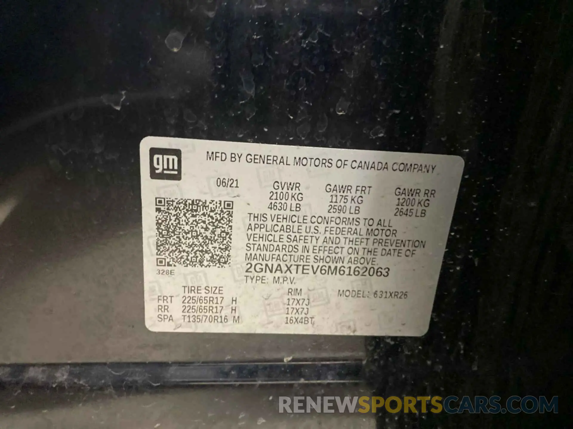 16 Photograph of a damaged car 2GNAXTEV6M6162063 CHEVROLET EQUINOX 2021