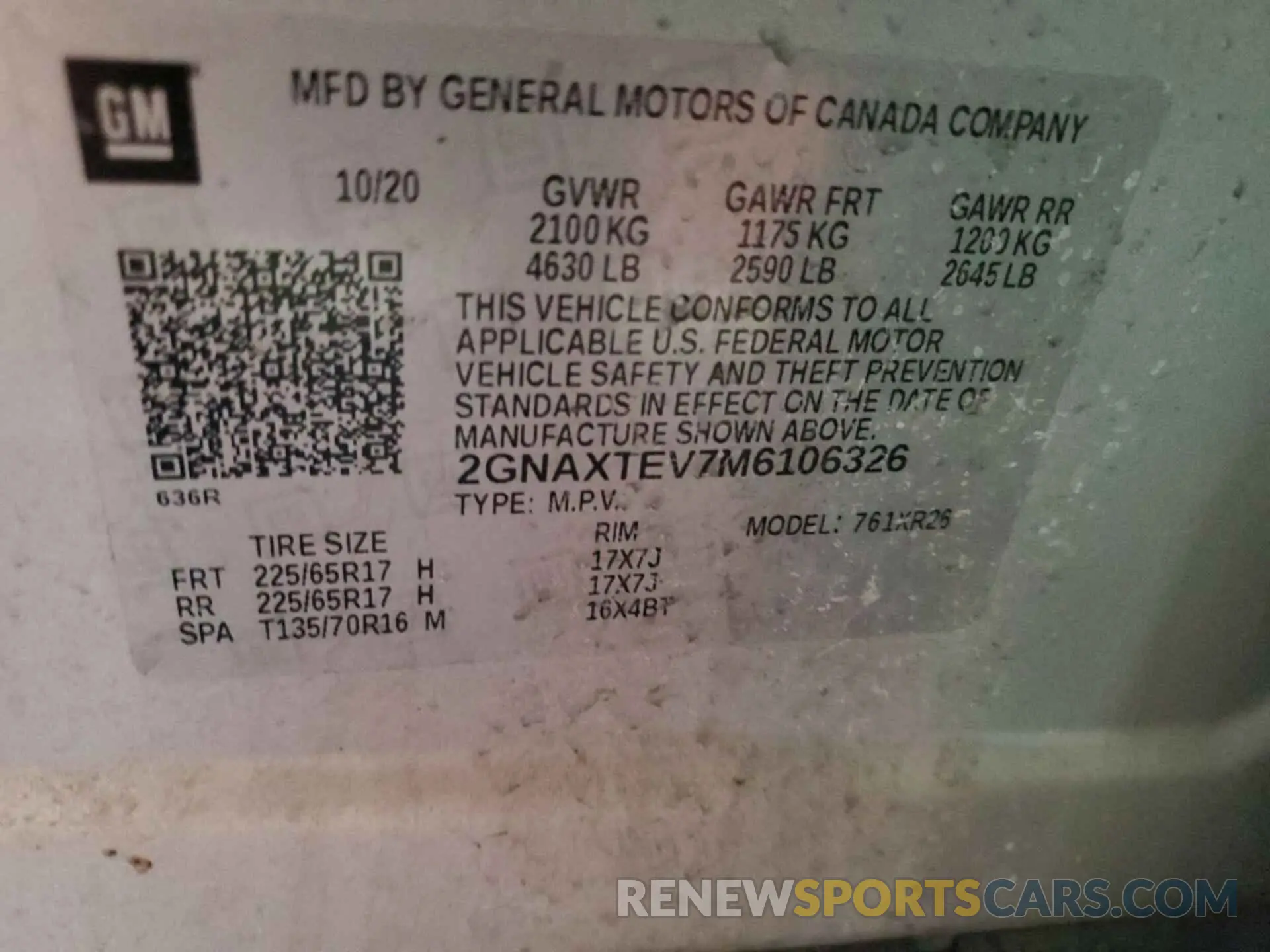 4 Фотография поврежденного автомобиля 2GNAXTEV7M6106326 CHEVROLET EQUINOX 2021