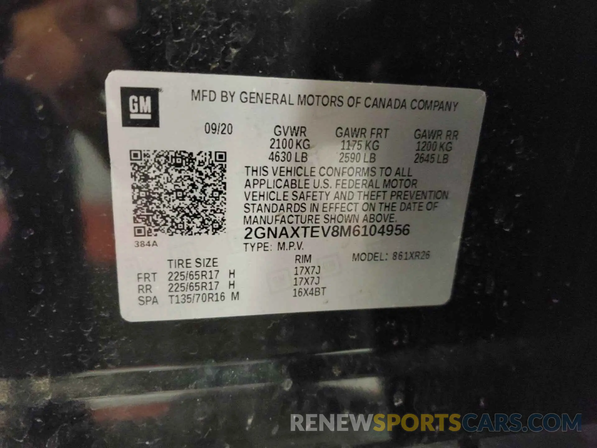 4 Photograph of a damaged car 2GNAXTEV8M6104956 CHEVROLET EQUINOX 2021