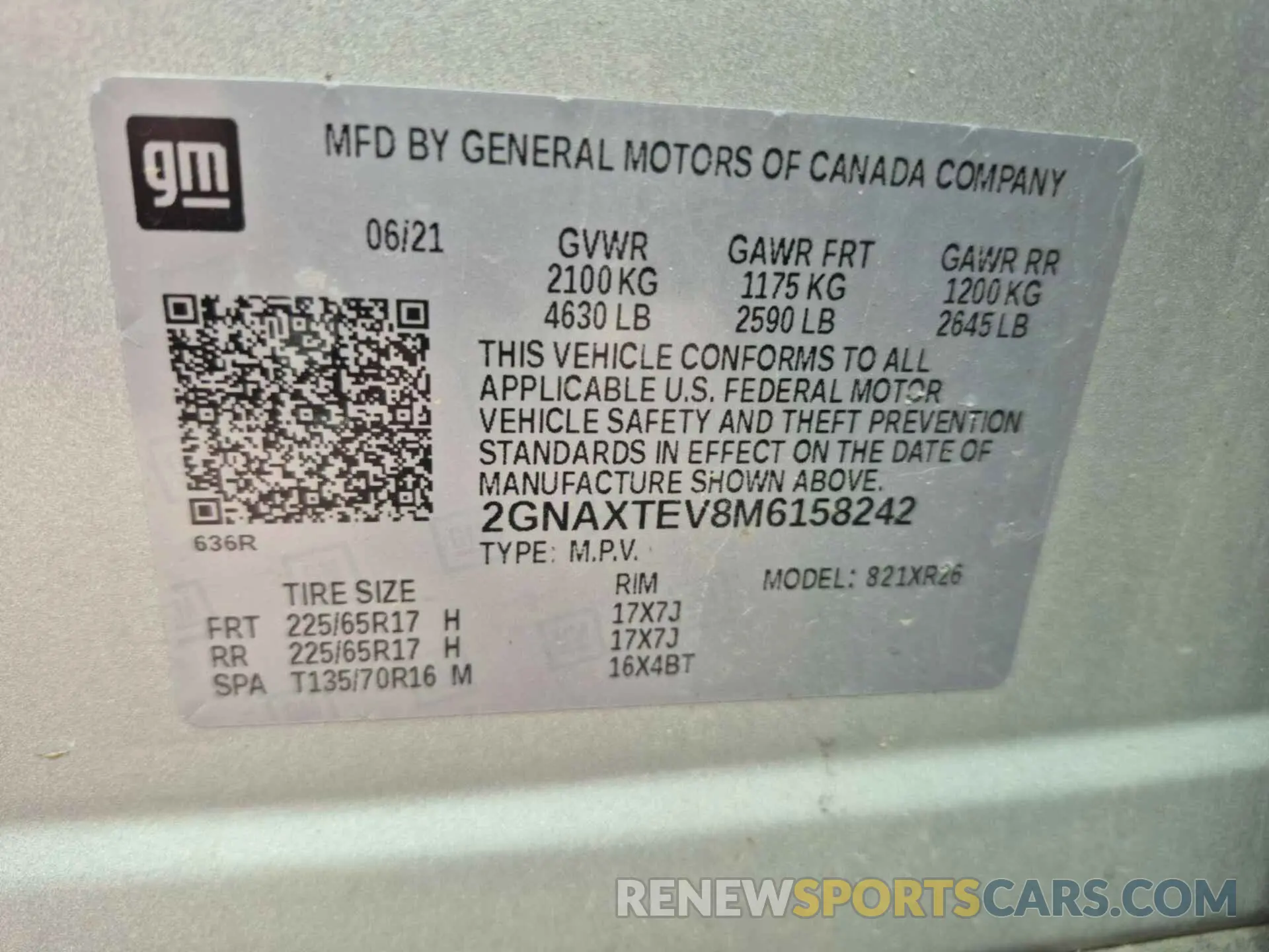 9 Photograph of a damaged car 2GNAXTEV8M6158242 CHEVROLET EQUINOX 2021