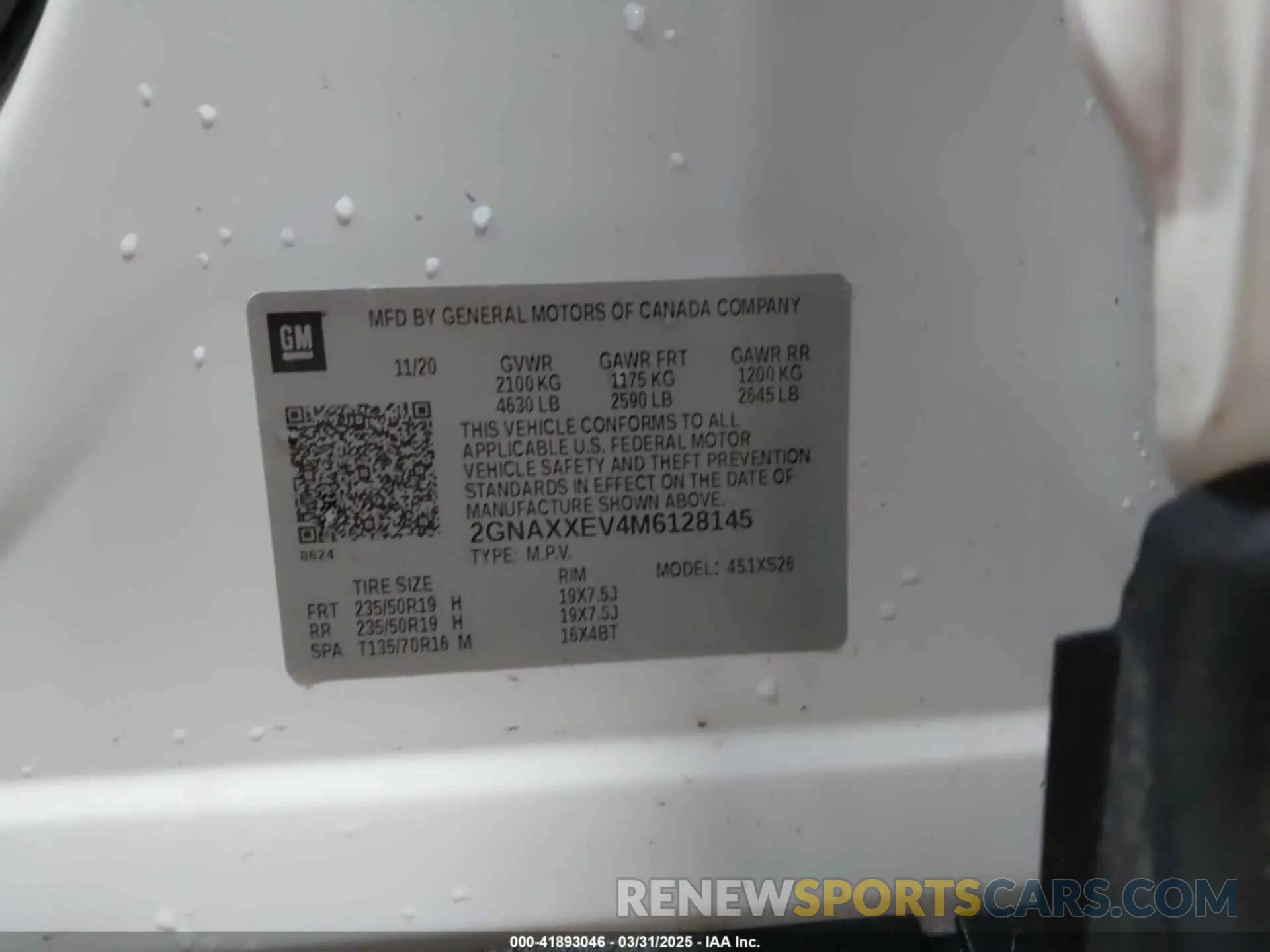 9 Photograph of a damaged car 2GNAXXEV4M6128145 CHEVROLET EQUINOX 2021