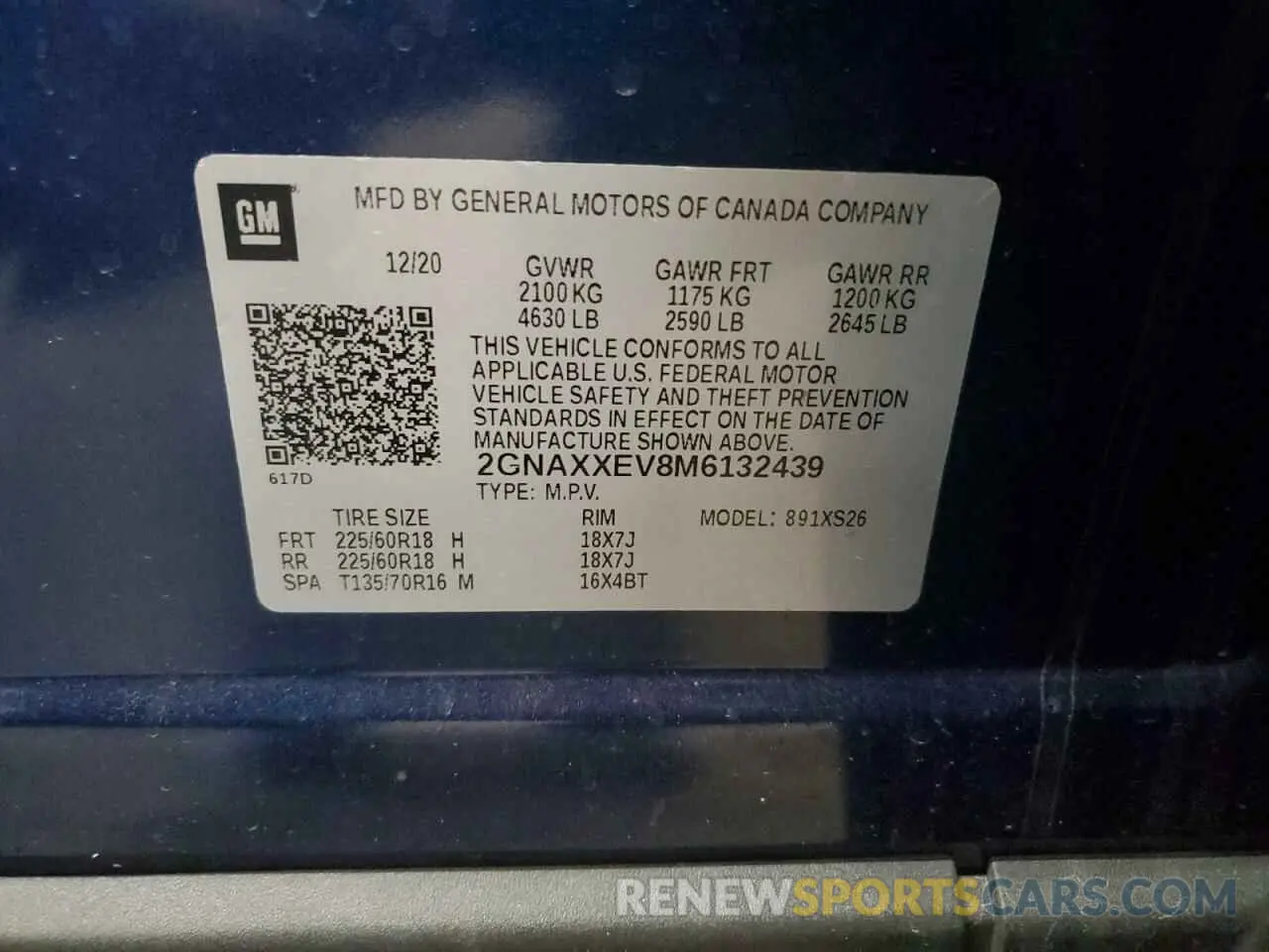 14 Photograph of a damaged car 2GNAXXEV8M6132439 CHEVROLET EQUINOX 2021