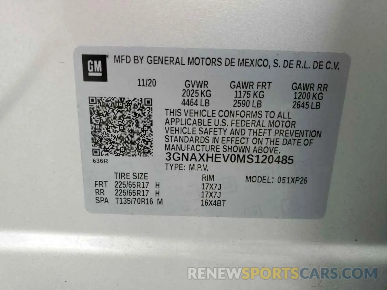 14 Photograph of a damaged car 3GNAXHEV0MS120485 CHEVROLET EQUINOX 2021