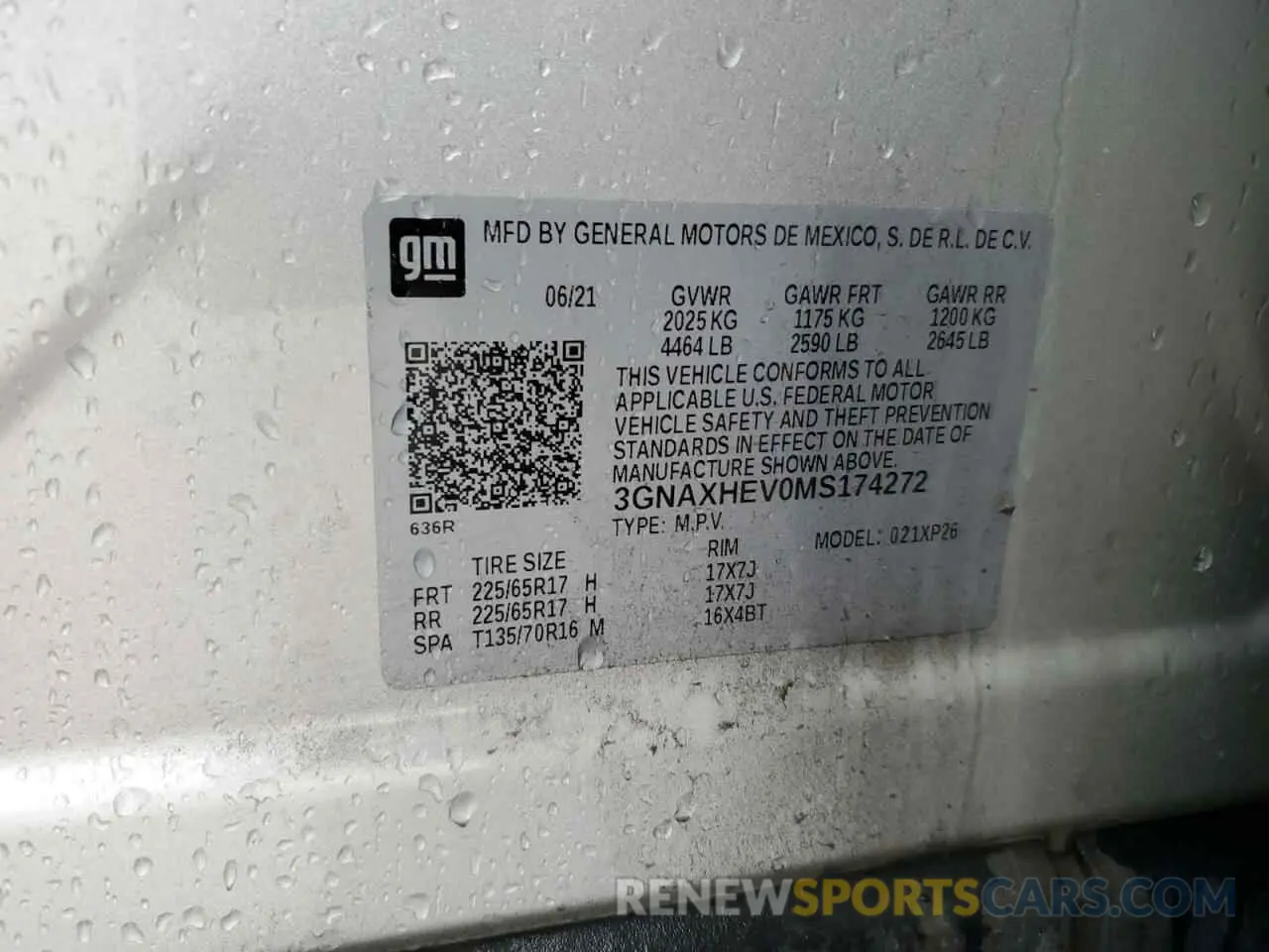 15 Photograph of a damaged car 3GNAXHEV0MS174272 CHEVROLET EQUINOX 2021