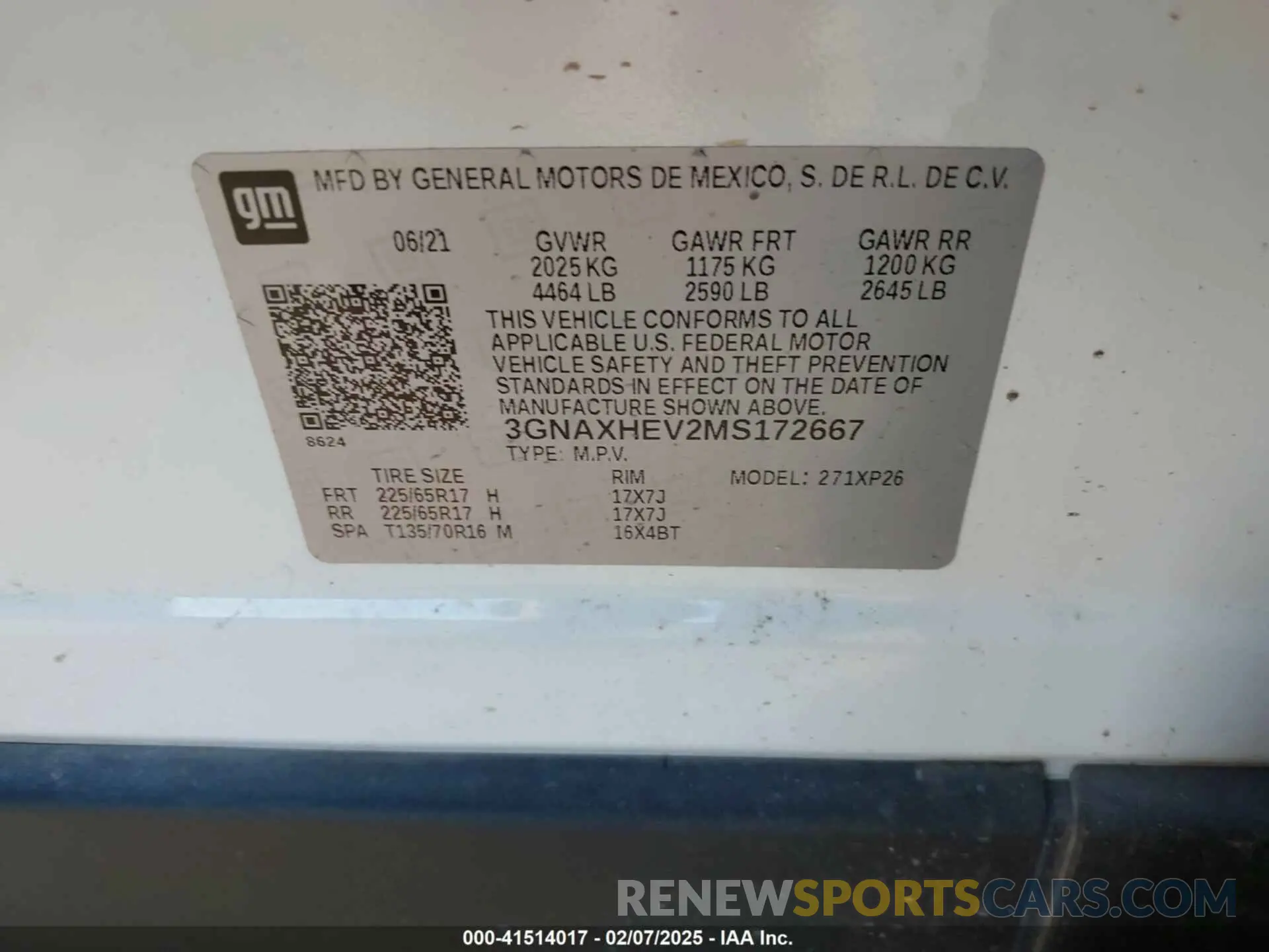 9 Фотография поврежденного автомобиля 3GNAXHEV2MS172667 CHEVROLET EQUINOX 2021