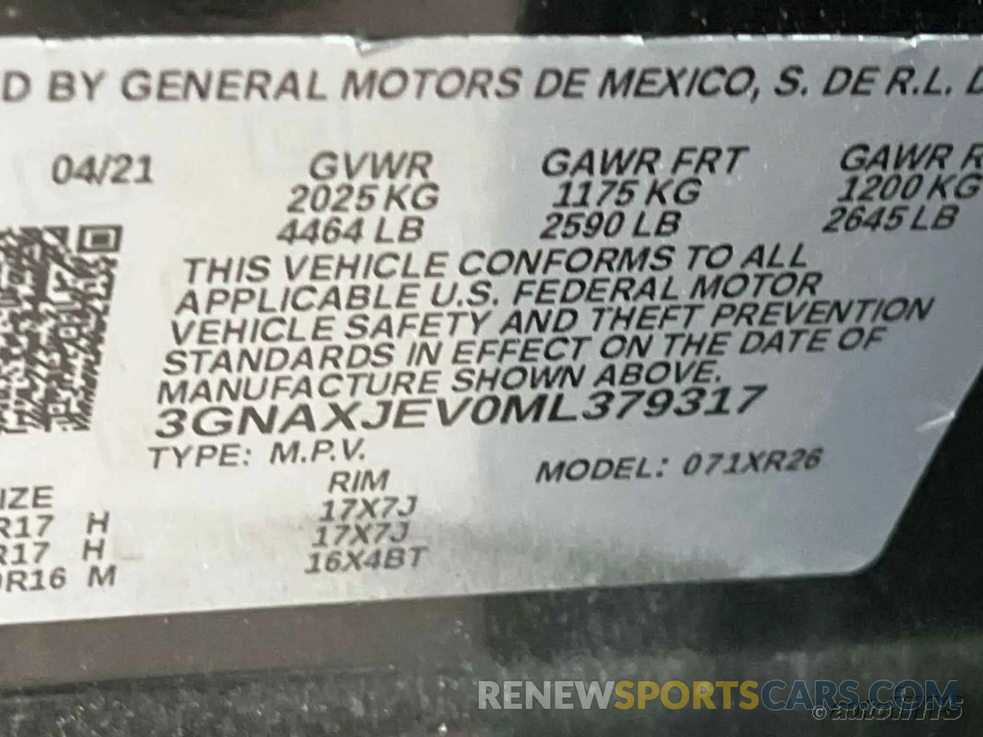 4 Фотография поврежденного автомобиля 3GNAXJEV0ML379317 CHEVROLET EQUINOX 2021