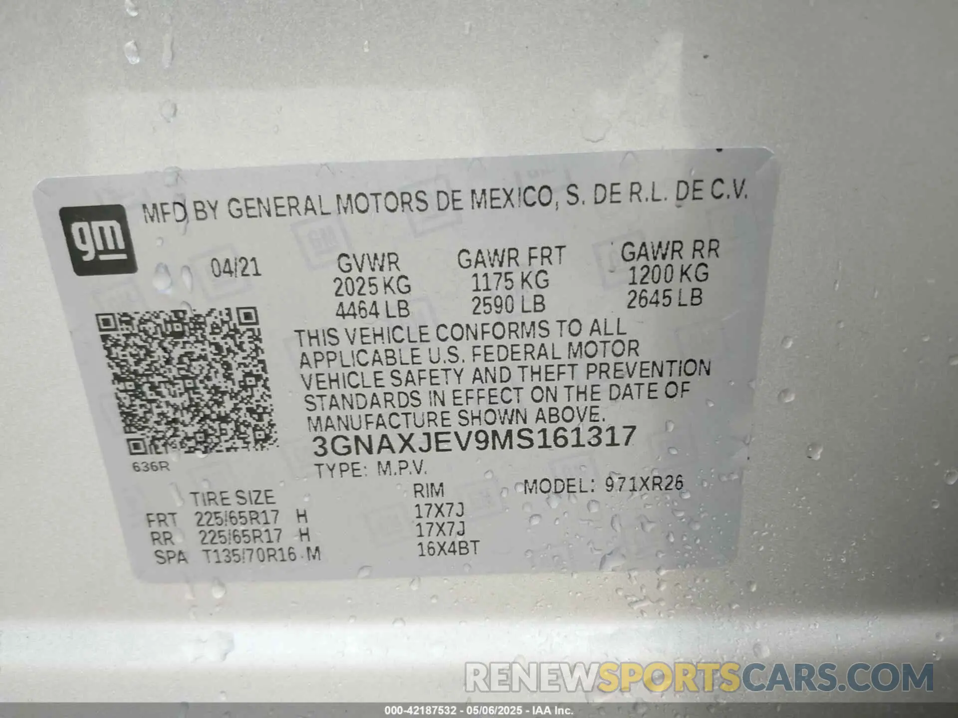 9 Photograph of a damaged car 3GNAXJEV9MS161317 CHEVROLET EQUINOX 2021