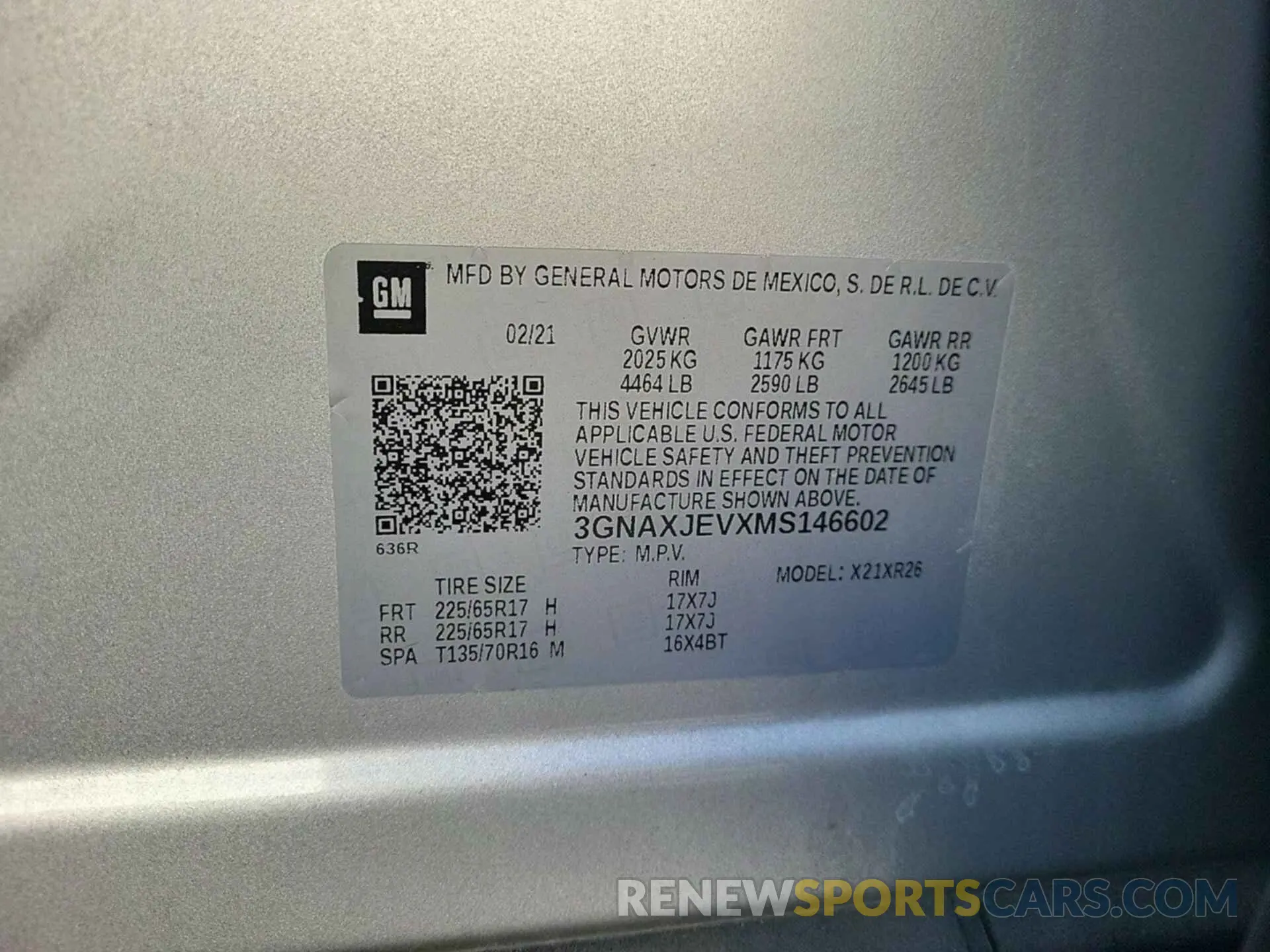 16 Фотография поврежденного автомобиля 3GNAXJEVXMS146602 CHEVROLET EQUINOX 2021