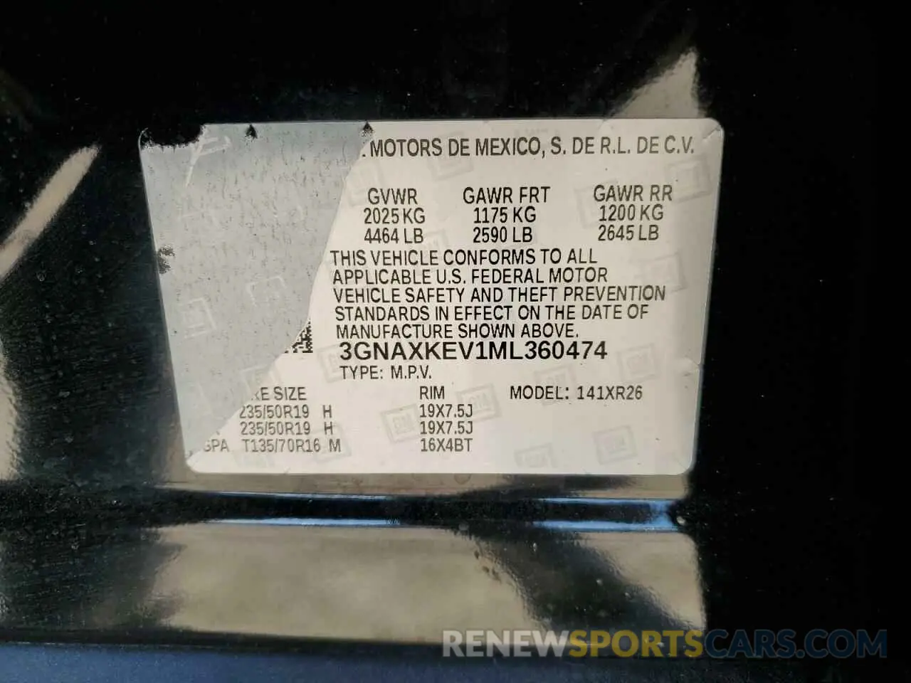 14 Photograph of a damaged car 3GNAXKEV1ML360474 CHEVROLET EQUINOX 2021