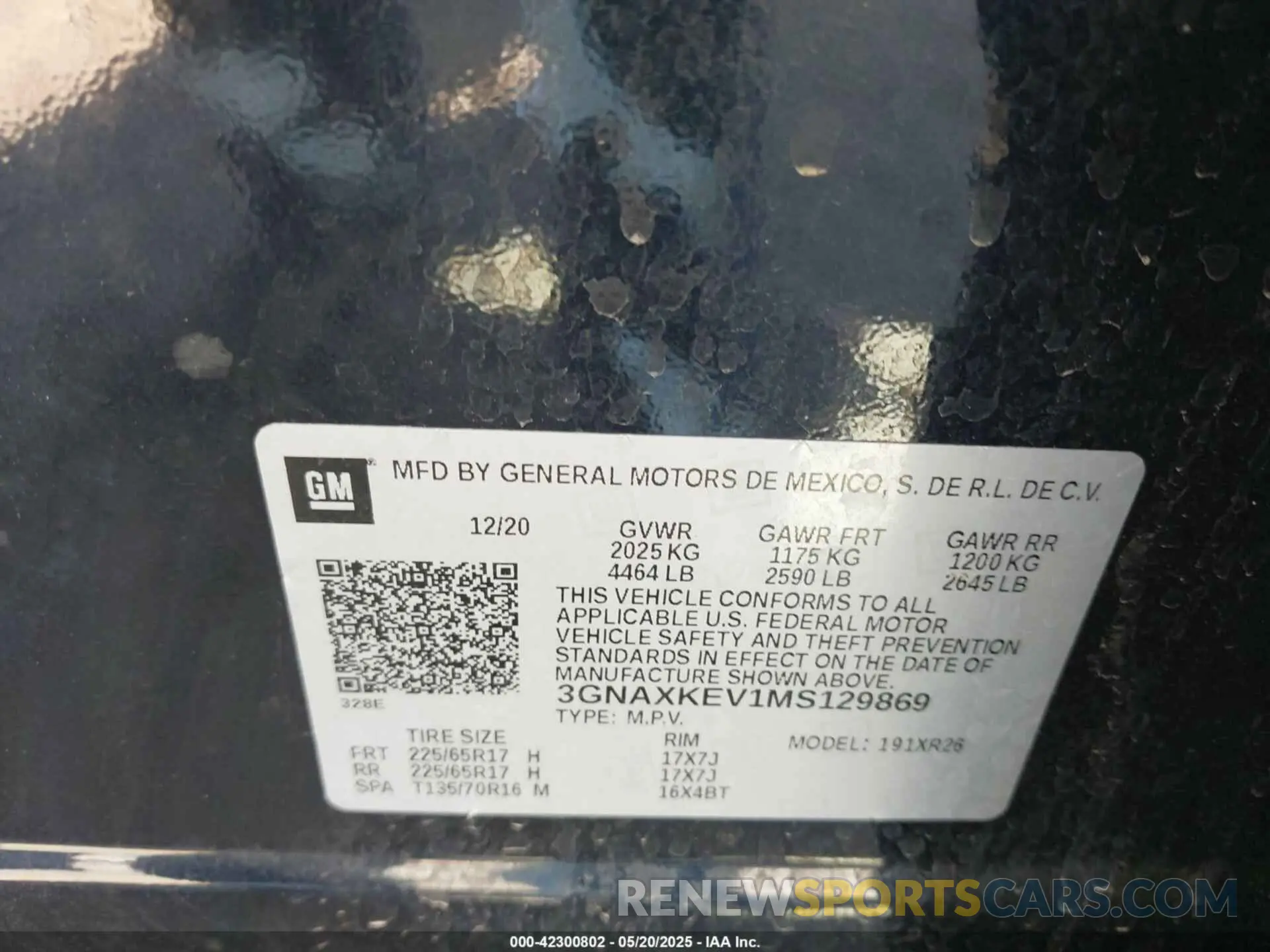 9 Photograph of a damaged car 3GNAXKEV1MS129869 CHEVROLET EQUINOX 2021