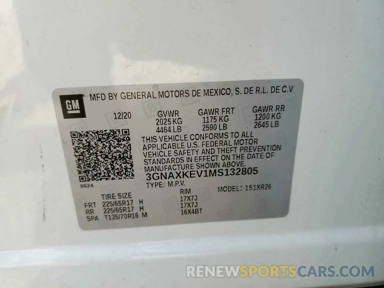 15 Photograph of a damaged car 3GNAXKEV1MS132805 CHEVROLET EQUINOX 2021
