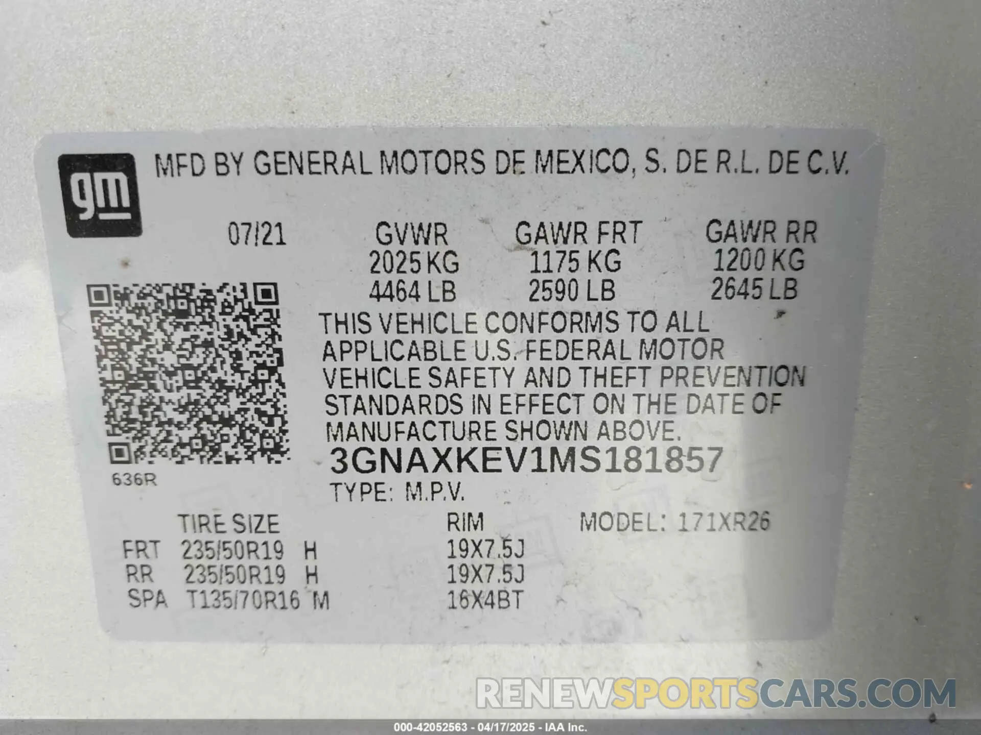 9 Фотография поврежденного автомобиля 3GNAXKEV1MS181857 CHEVROLET EQUINOX 2021