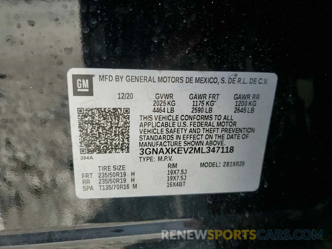14 Photograph of a damaged car 3GNAXKEV2ML347118 CHEVROLET EQUINOX 2021