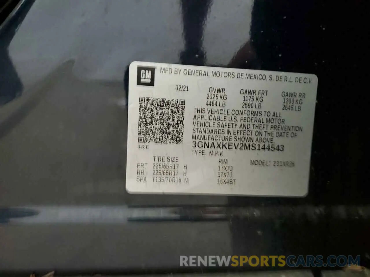 13 Photograph of a damaged car 3GNAXKEV2MS144543 CHEVROLET EQUINOX 2021