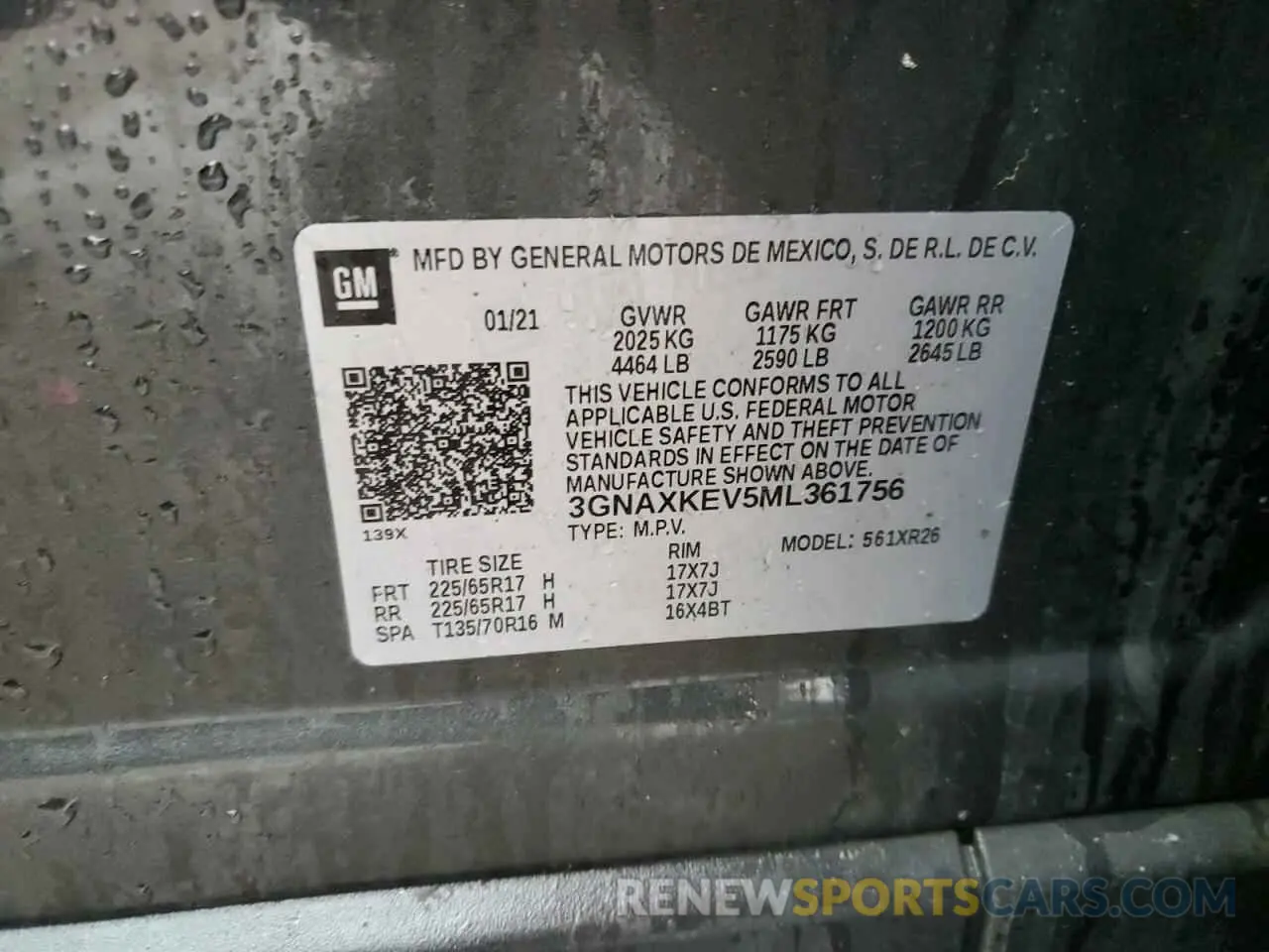 13 Photograph of a damaged car 3GNAXKEV5ML361756 CHEVROLET EQUINOX 2021