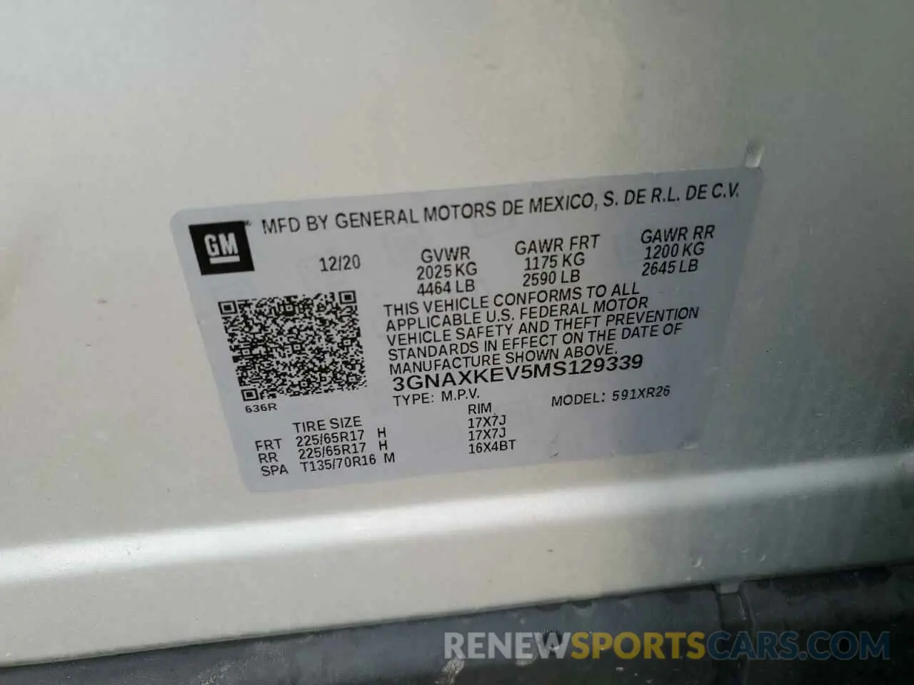 15 Photograph of a damaged car 3GNAXKEV5MS129339 CHEVROLET EQUINOX 2021