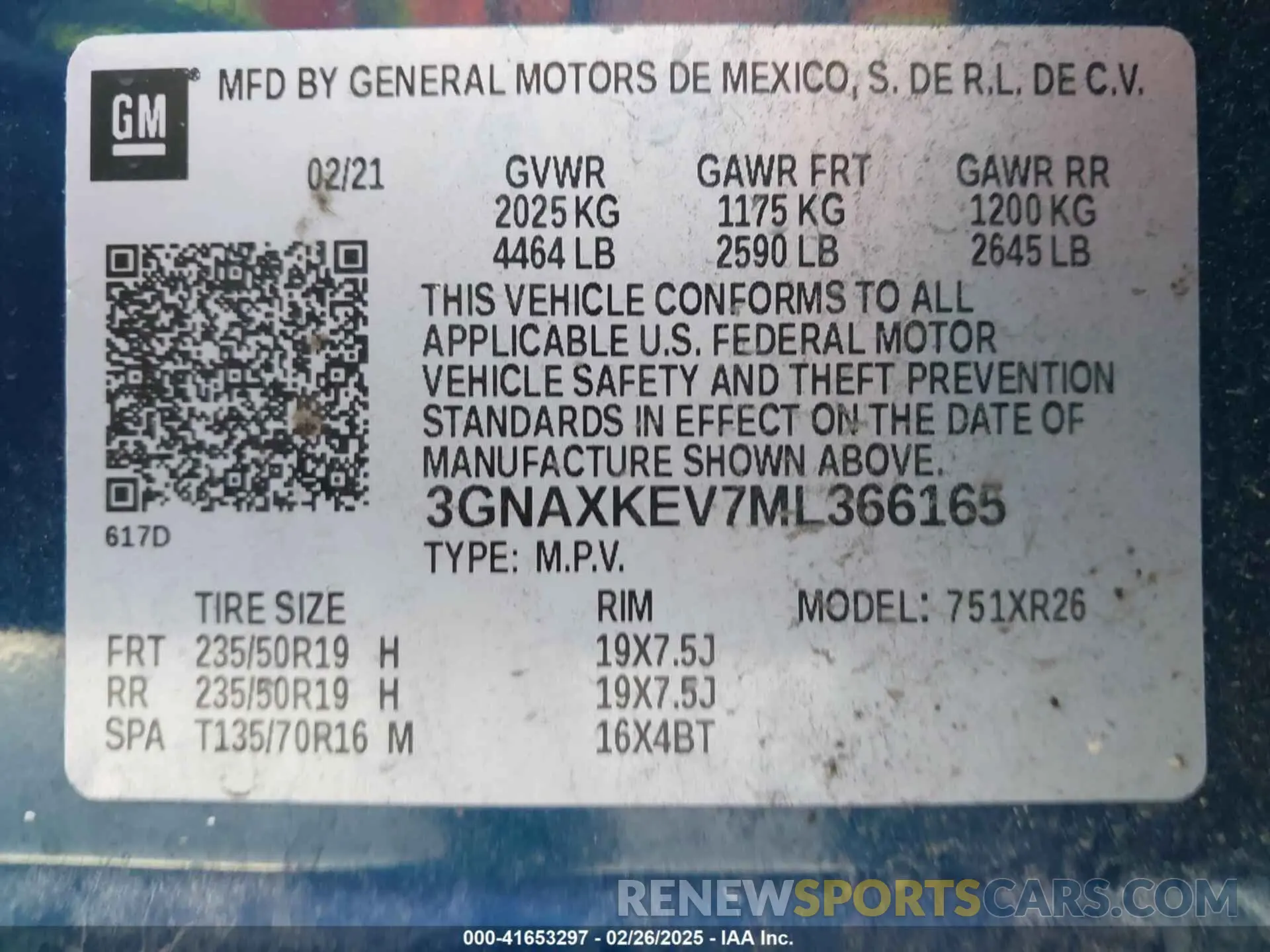 9 Фотография поврежденного автомобиля 3GNAXKEV7ML366165 CHEVROLET EQUINOX 2021