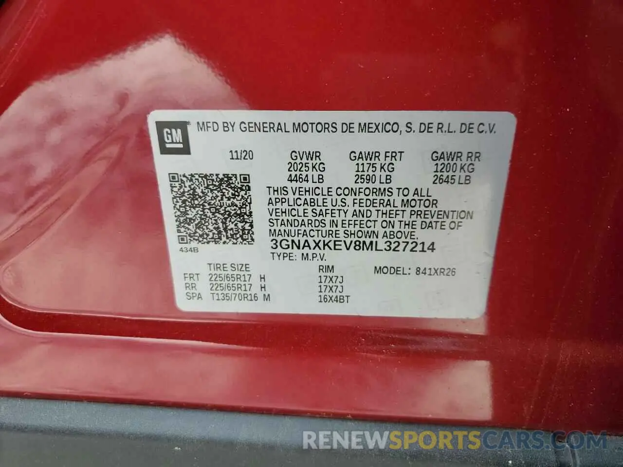 13 Photograph of a damaged car 3GNAXKEV8ML327214 CHEVROLET EQUINOX 2021