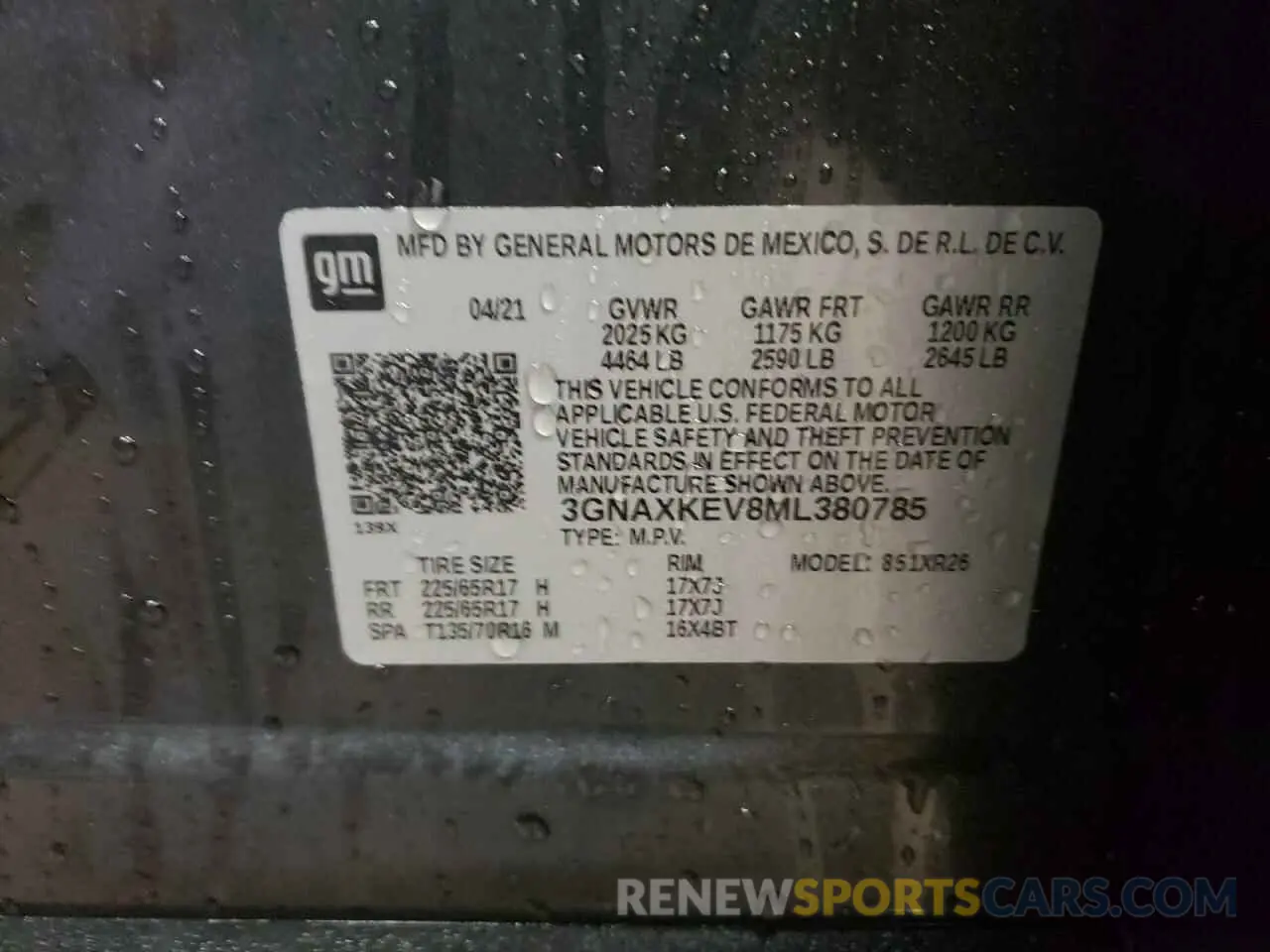 12 Photograph of a damaged car 3GNAXKEV8ML380785 CHEVROLET EQUINOX 2021