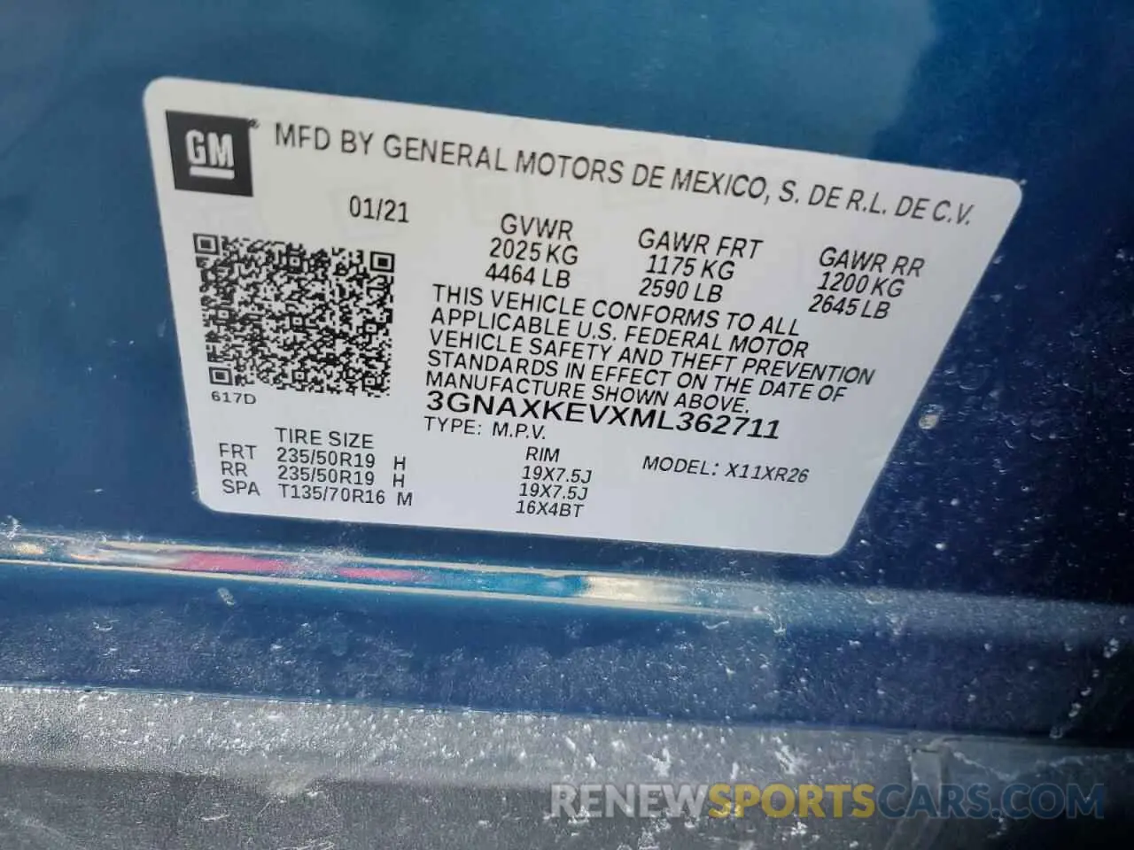 13 Фотография поврежденного автомобиля 3GNAXKEVXML362711 CHEVROLET EQUINOX 2021