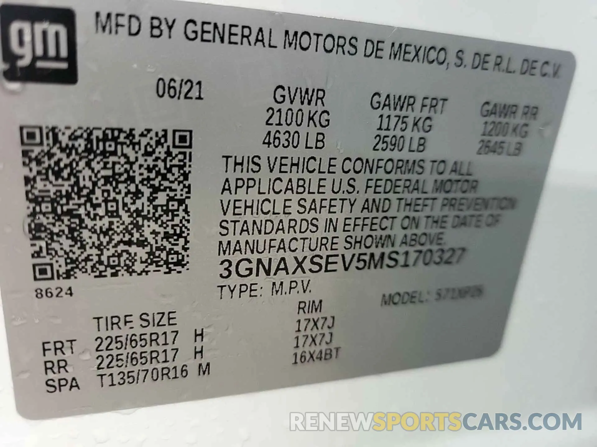 39 Photograph of a damaged car 3GNAXSEV5MS170327 CHEVROLET EQUINOX 2021