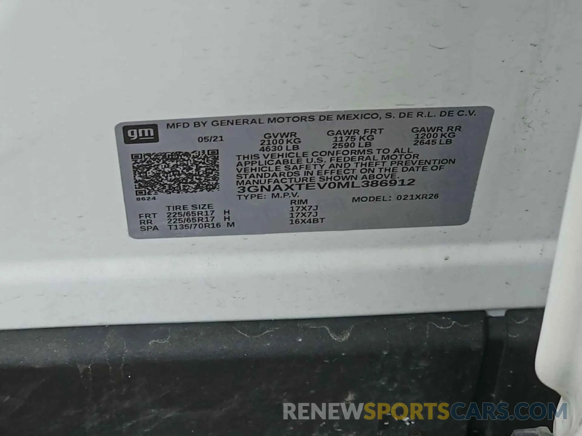 6 Photograph of a damaged car 3GNAXTEV0ML386912 CHEVROLET EQUINOX 2021