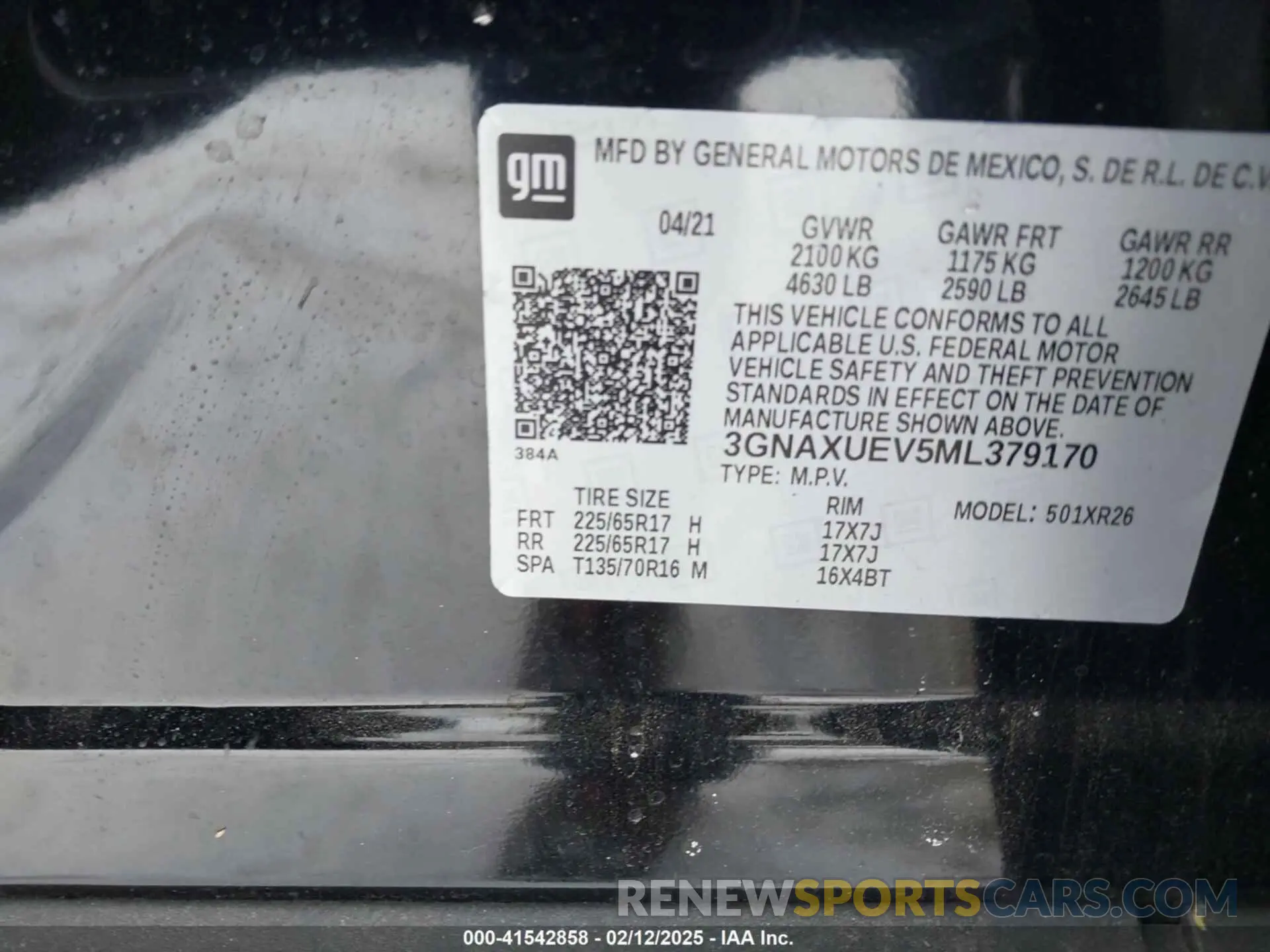 9 Photograph of a damaged car 3GNAXUEV5ML379170 CHEVROLET EQUINOX 2021