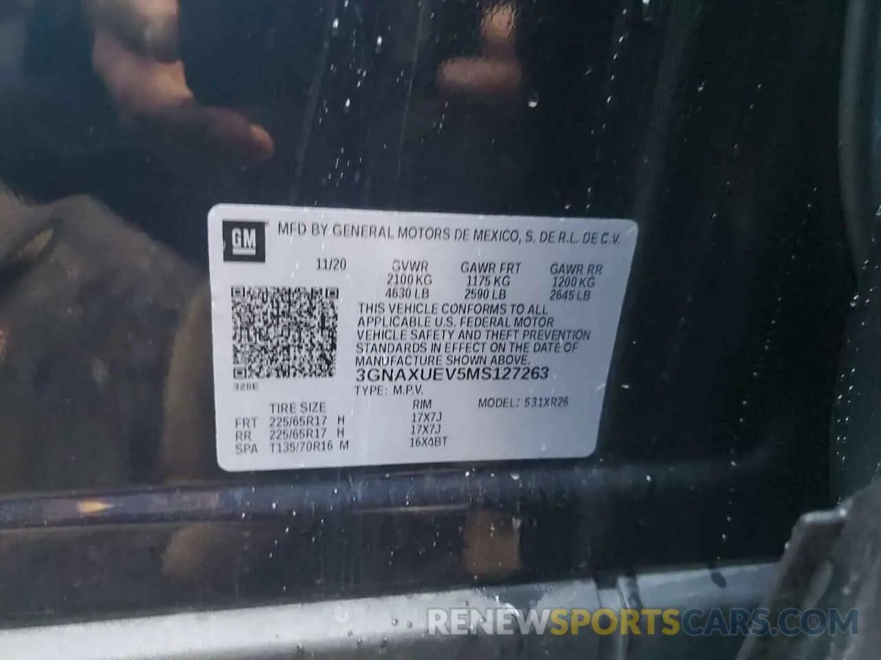 13 Photograph of a damaged car 3GNAXUEV5MS127263 CHEVROLET EQUINOX 2021
