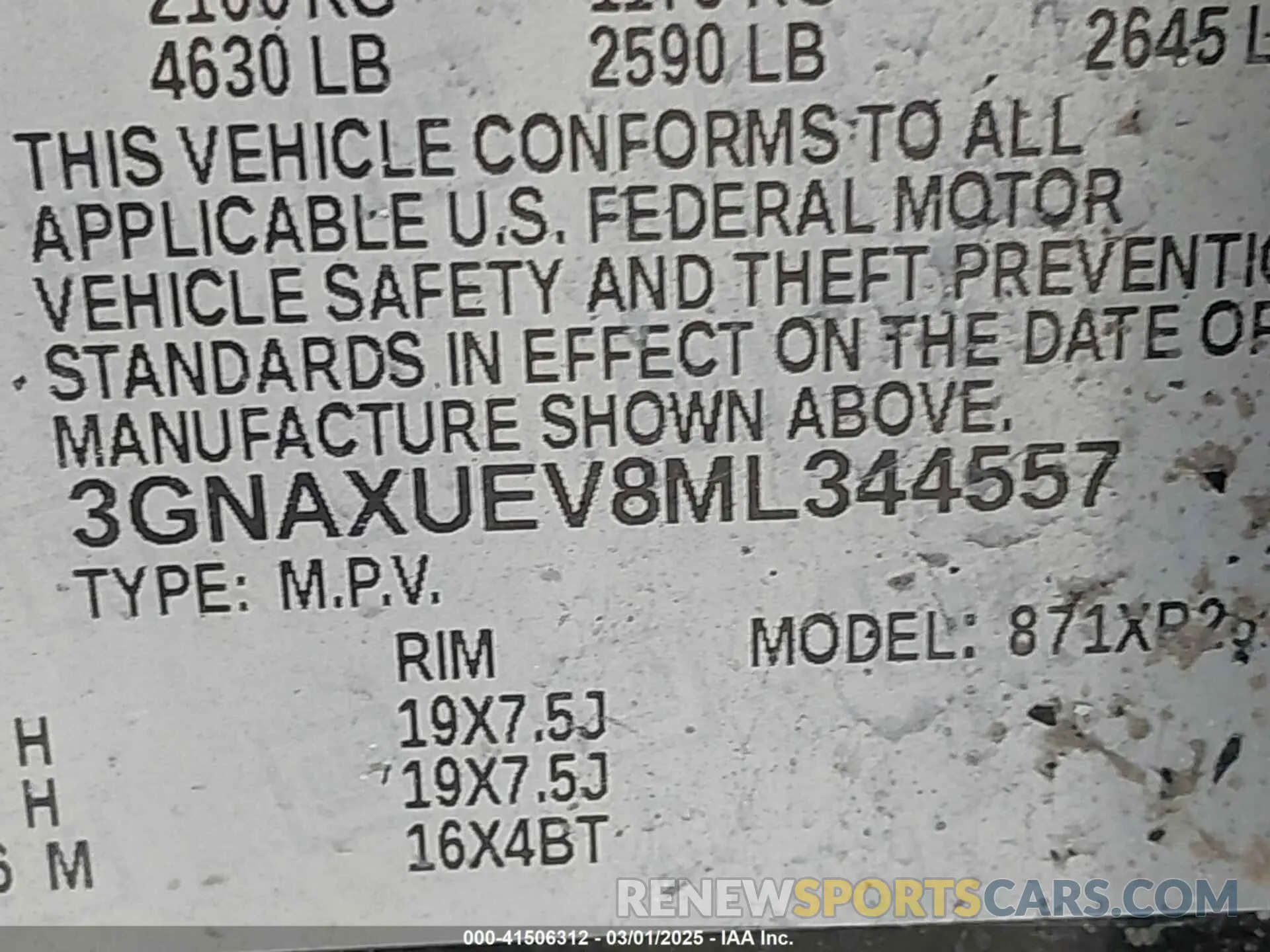 9 Photograph of a damaged car 3GNAXUEV8ML344557 CHEVROLET EQUINOX 2021
