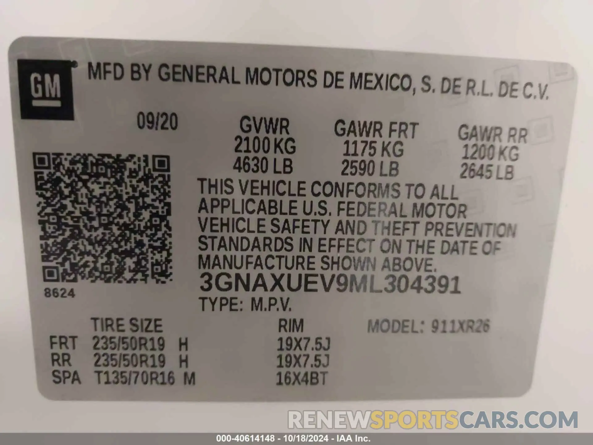 9 Фотография поврежденного автомобиля 3GNAXUEV9ML304391 CHEVROLET EQUINOX 2021