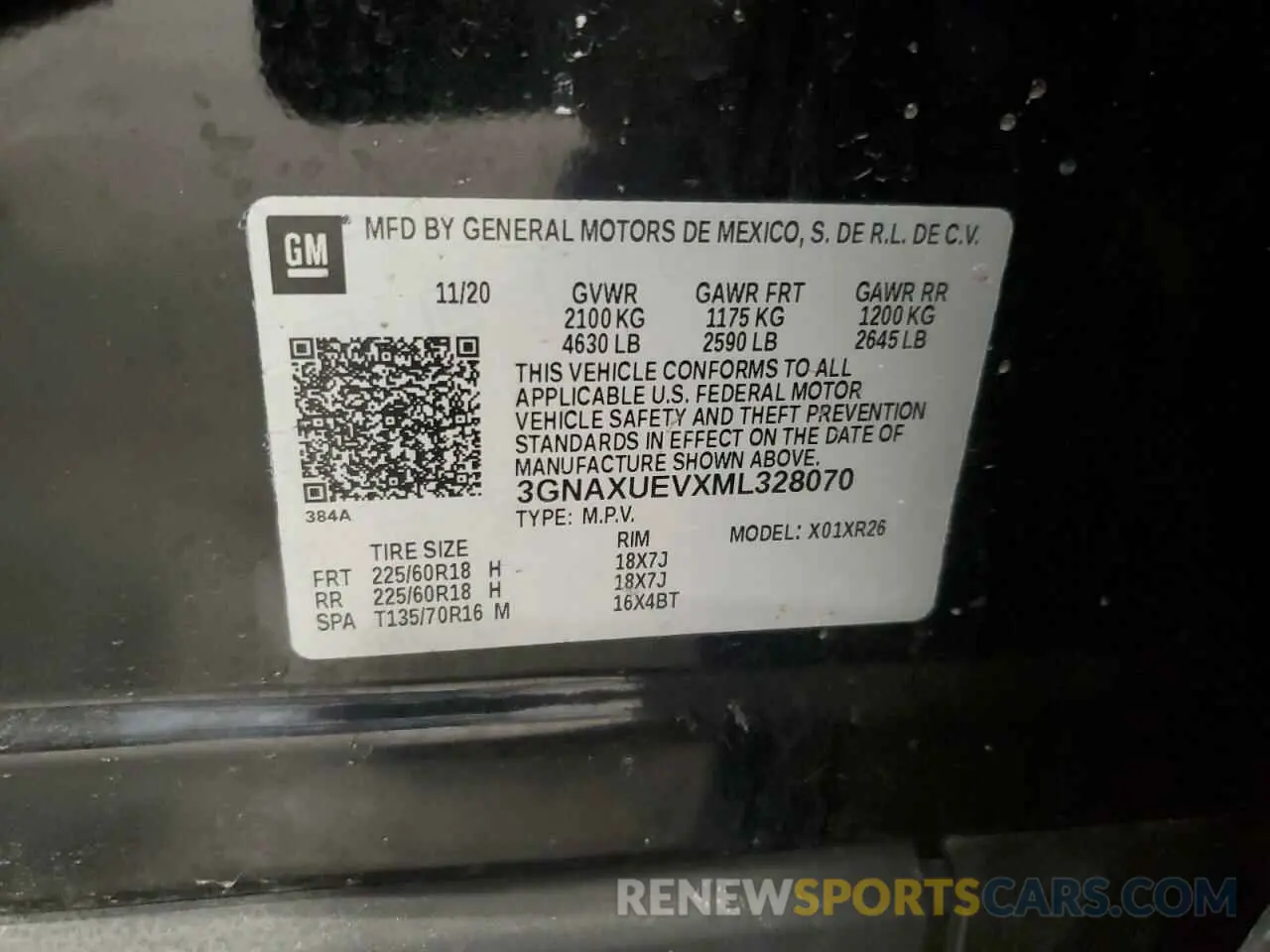 13 Photograph of a damaged car 3GNAXUEVXML328070 CHEVROLET EQUINOX 2021