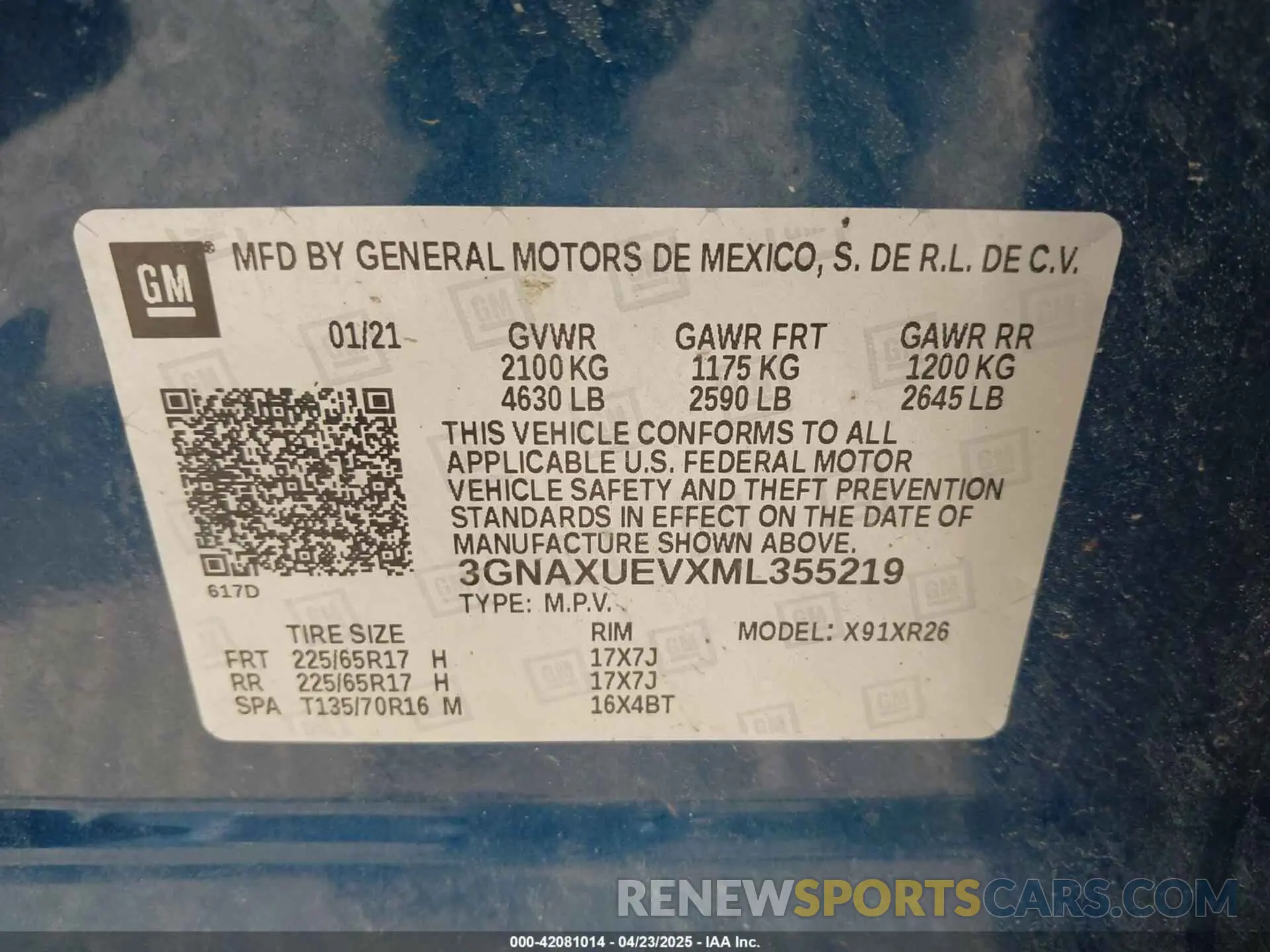 9 Фотография поврежденного автомобиля 3GNAXUEVXML355219 CHEVROLET EQUINOX 2021