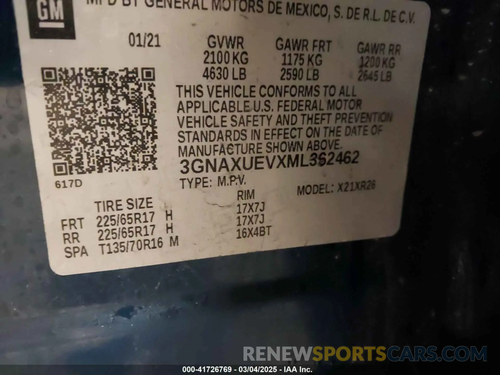 9 Photograph of a damaged car 3GNAXUEVXML362462 CHEVROLET EQUINOX 2021