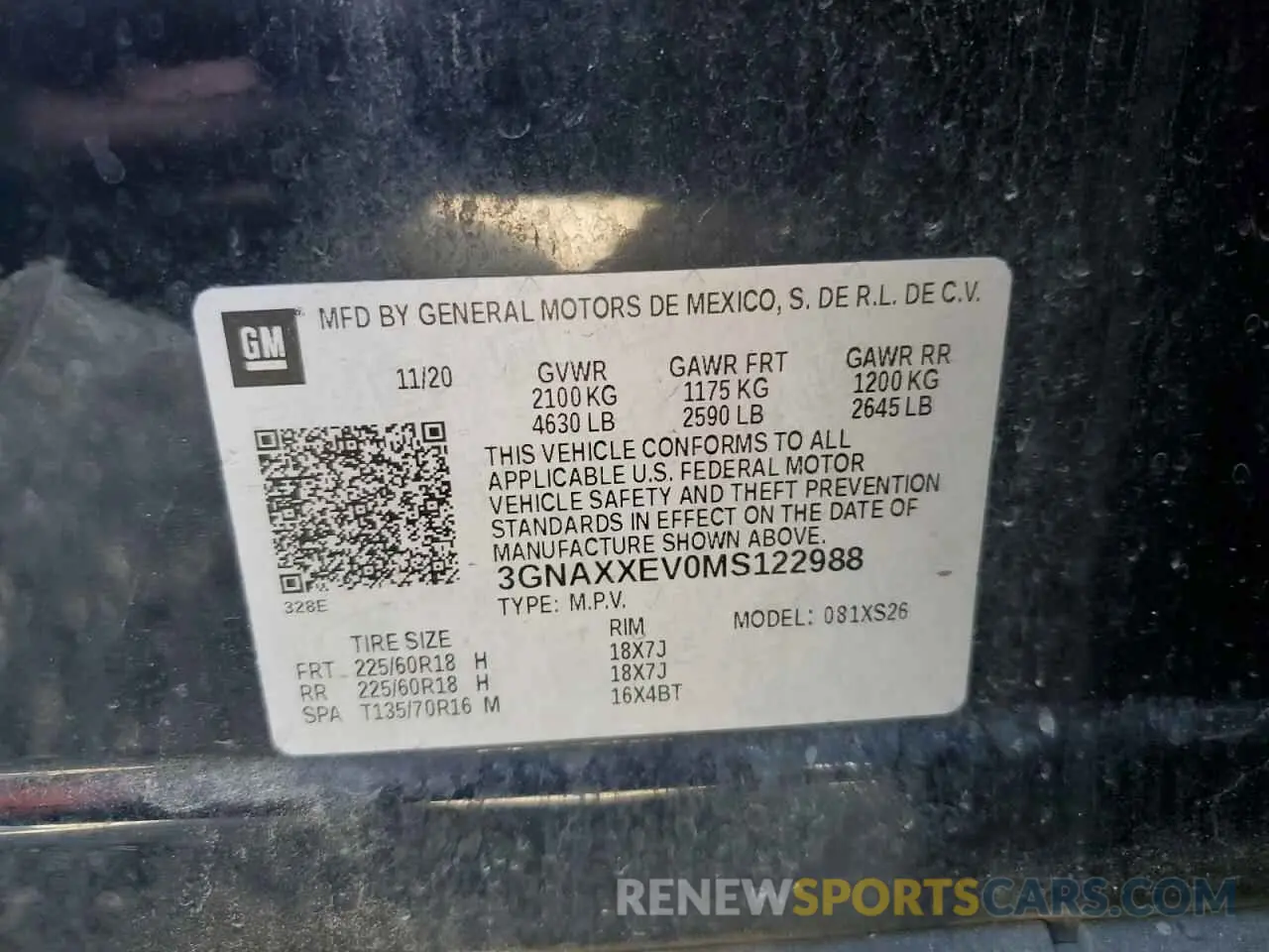 13 Photograph of a damaged car 3GNAXXEV0MS122988 CHEVROLET EQUINOX 2021