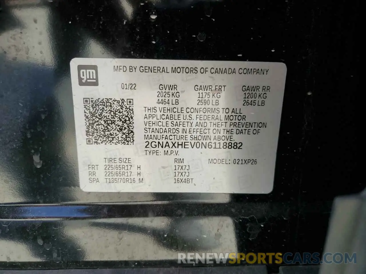 12 Photograph of a damaged car 2GNAXHEV0N6118882 CHEVROLET EQUINOX 2022